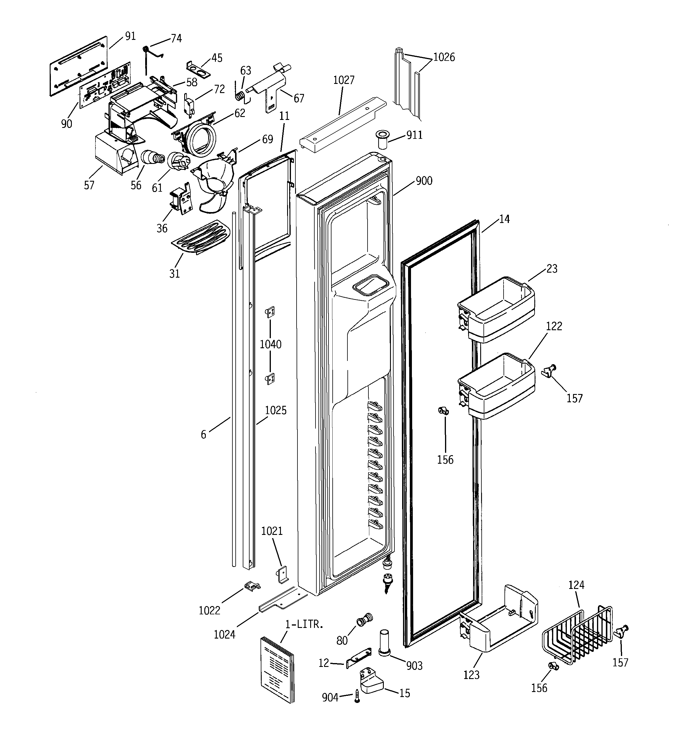 GE FIG21IEMAFBS freezer door diagram