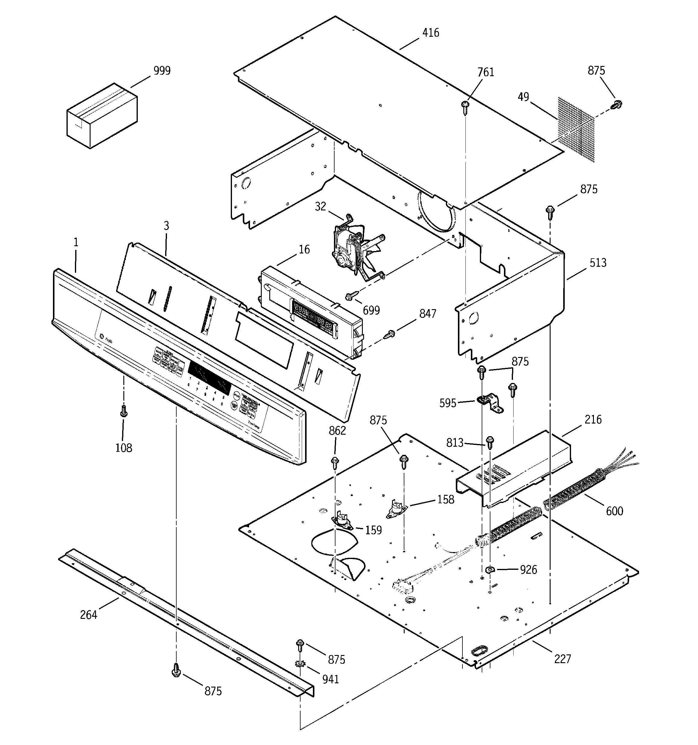 GE JTP18WD1WW control panel diagram