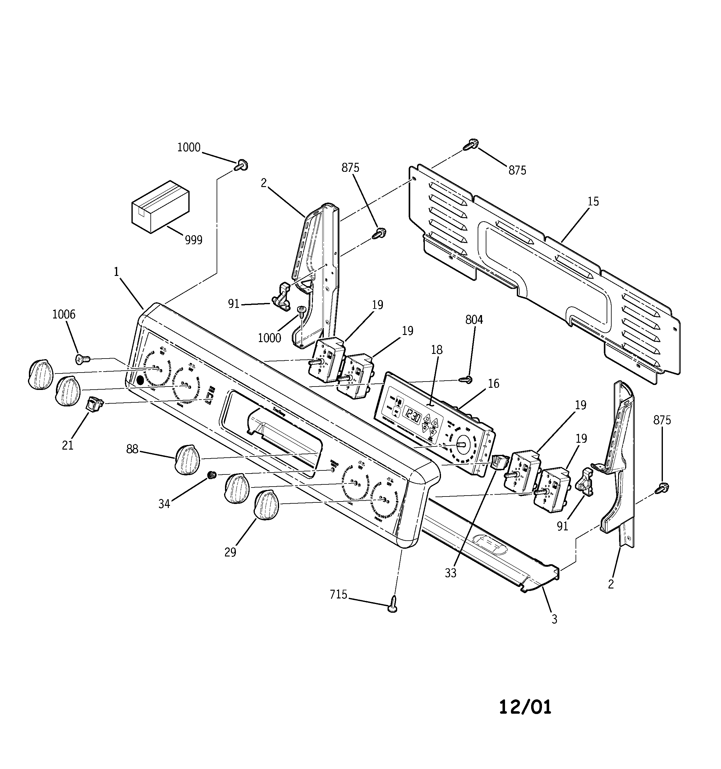 GE JBP24DB1CT control panel diagram