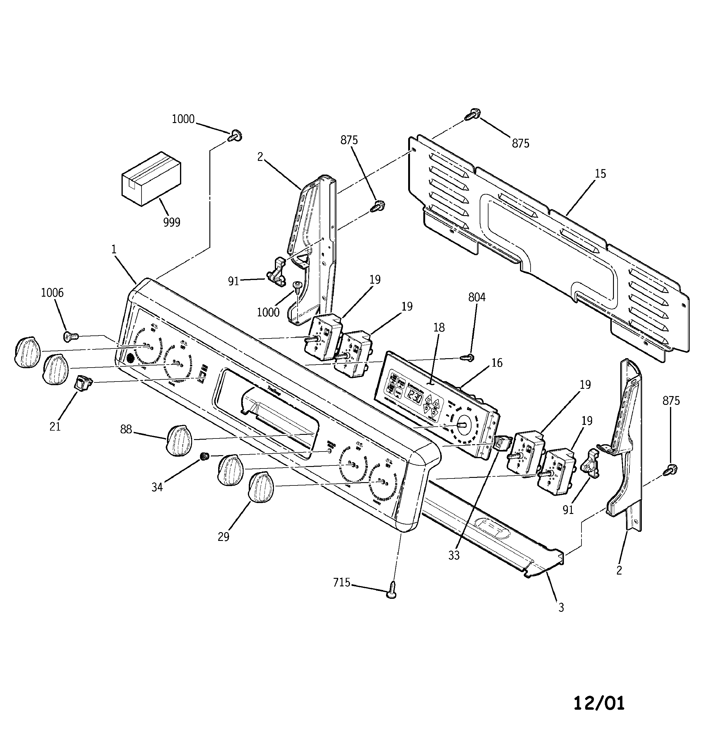 GE JBP30BB1CT control panel diagram