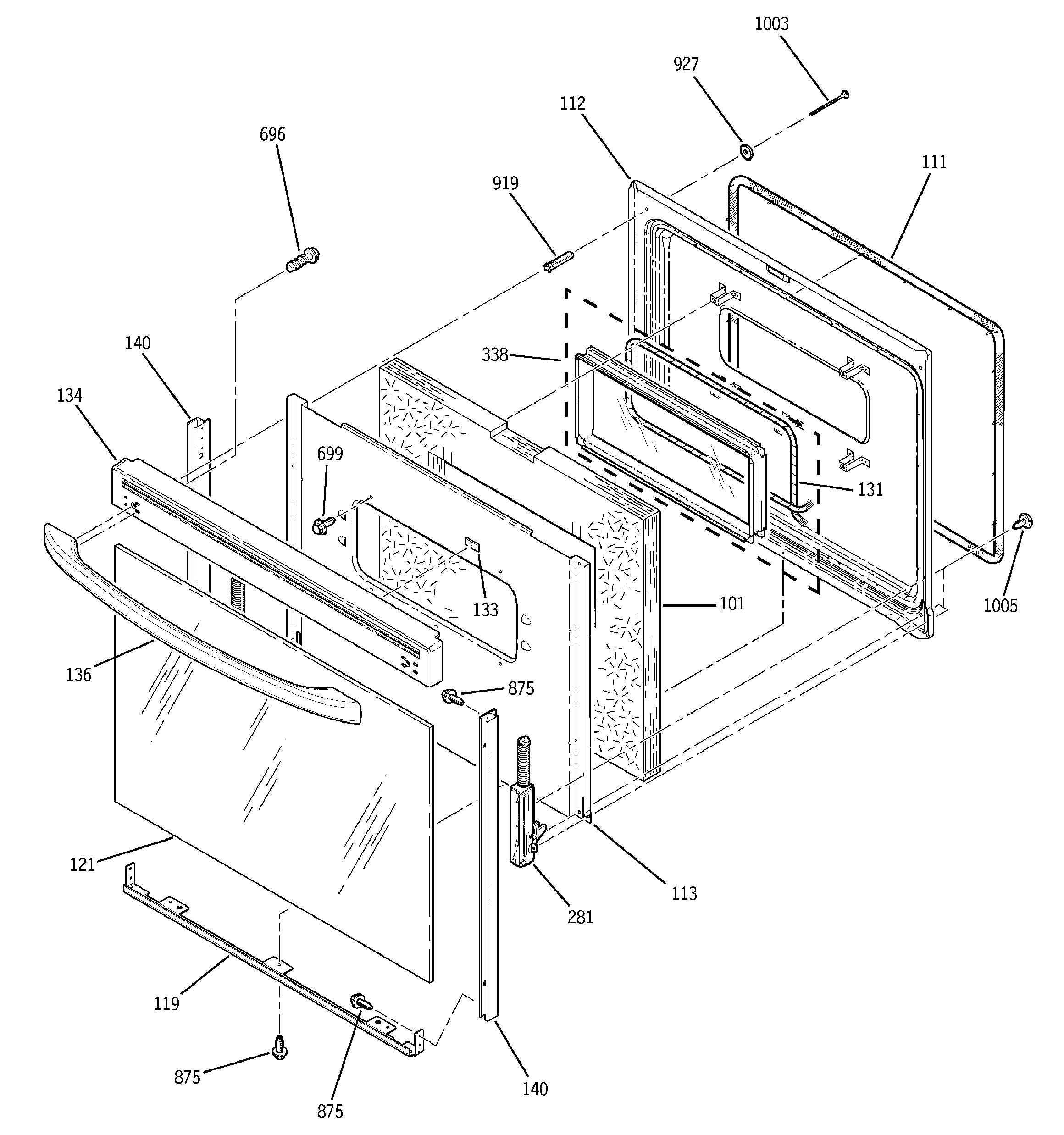 GE JBP30BB1CT door diagram