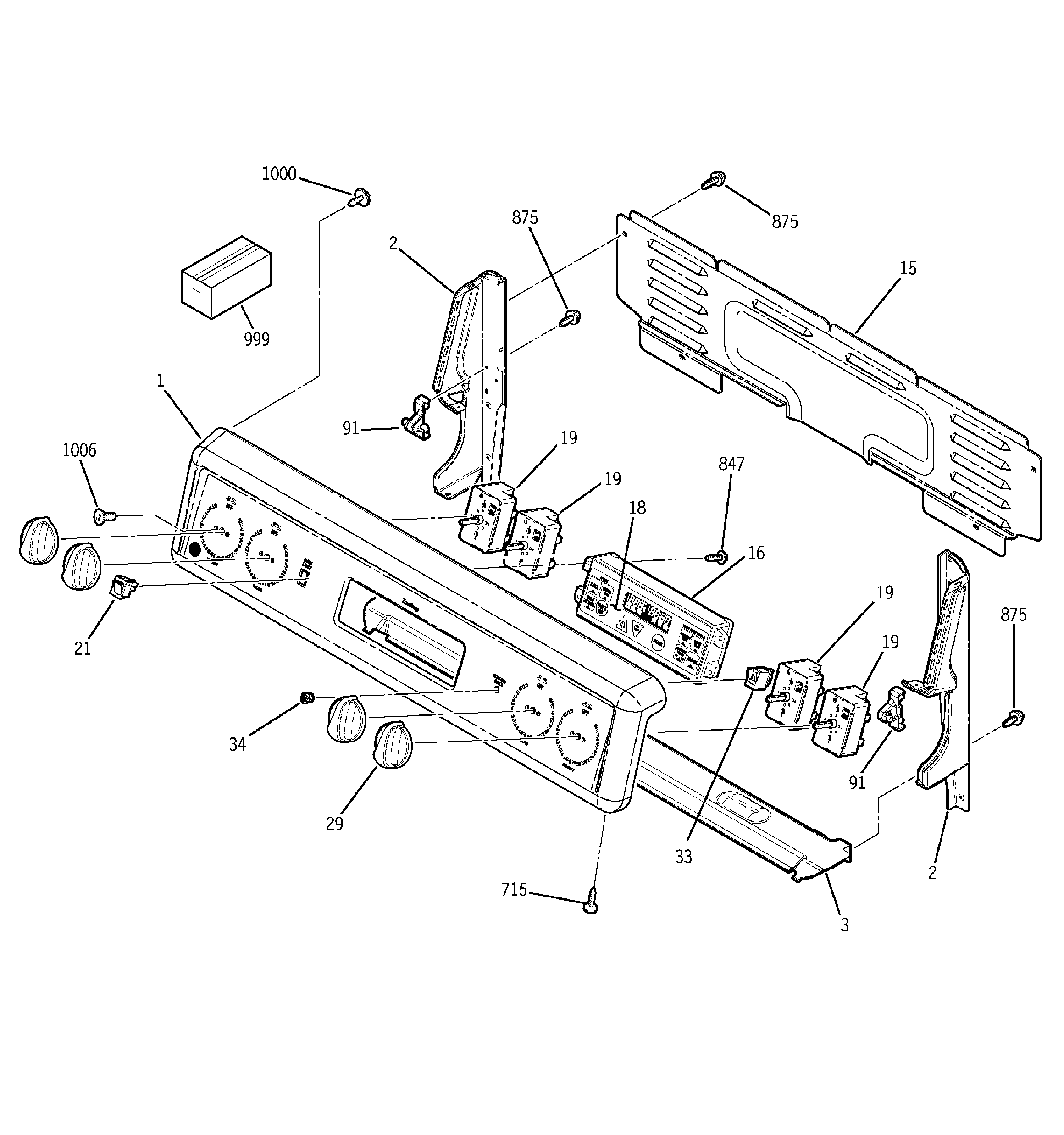 GE JBP48AB4AA control panel diagram