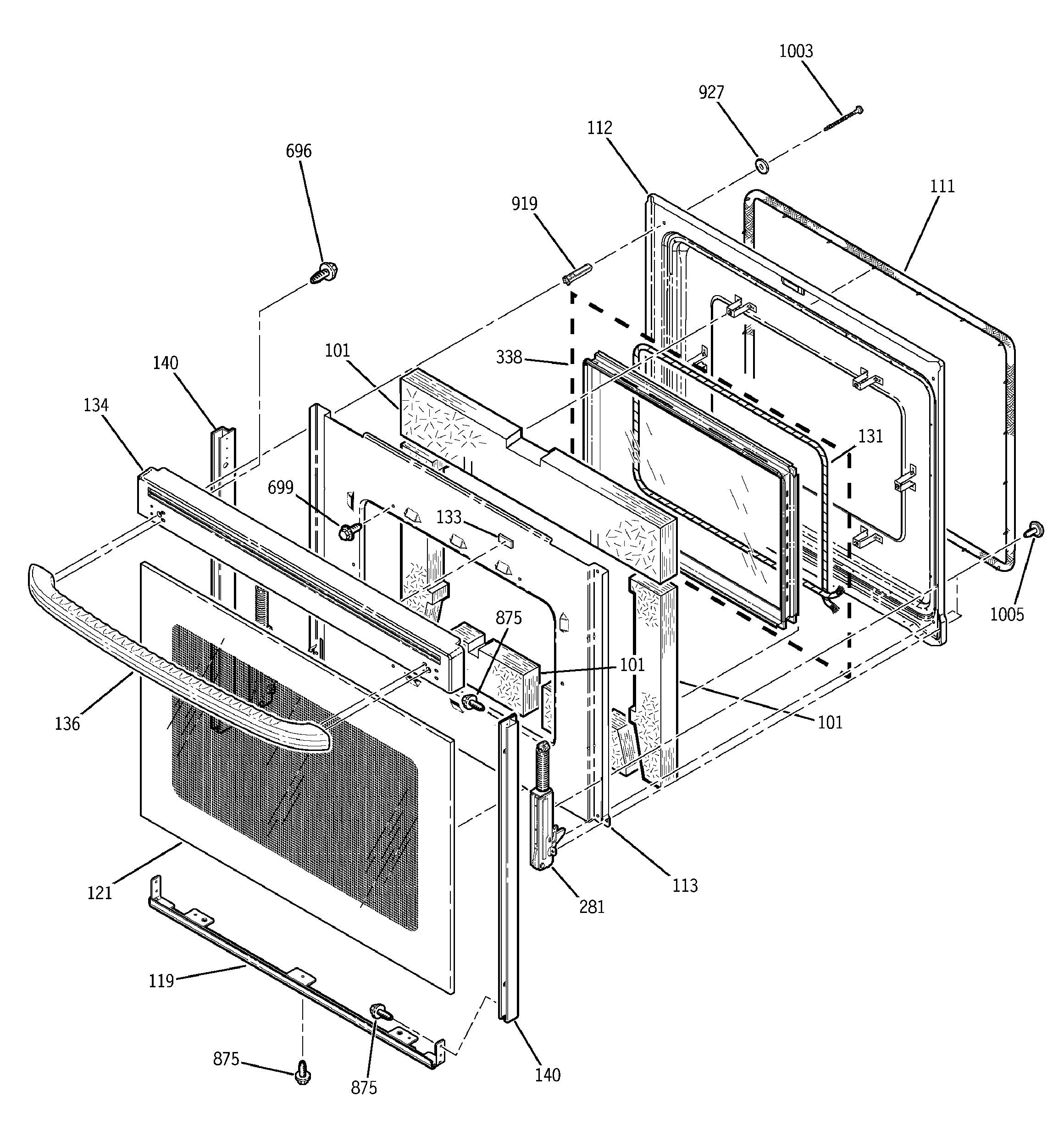 GE JBP48AB4AA door diagram