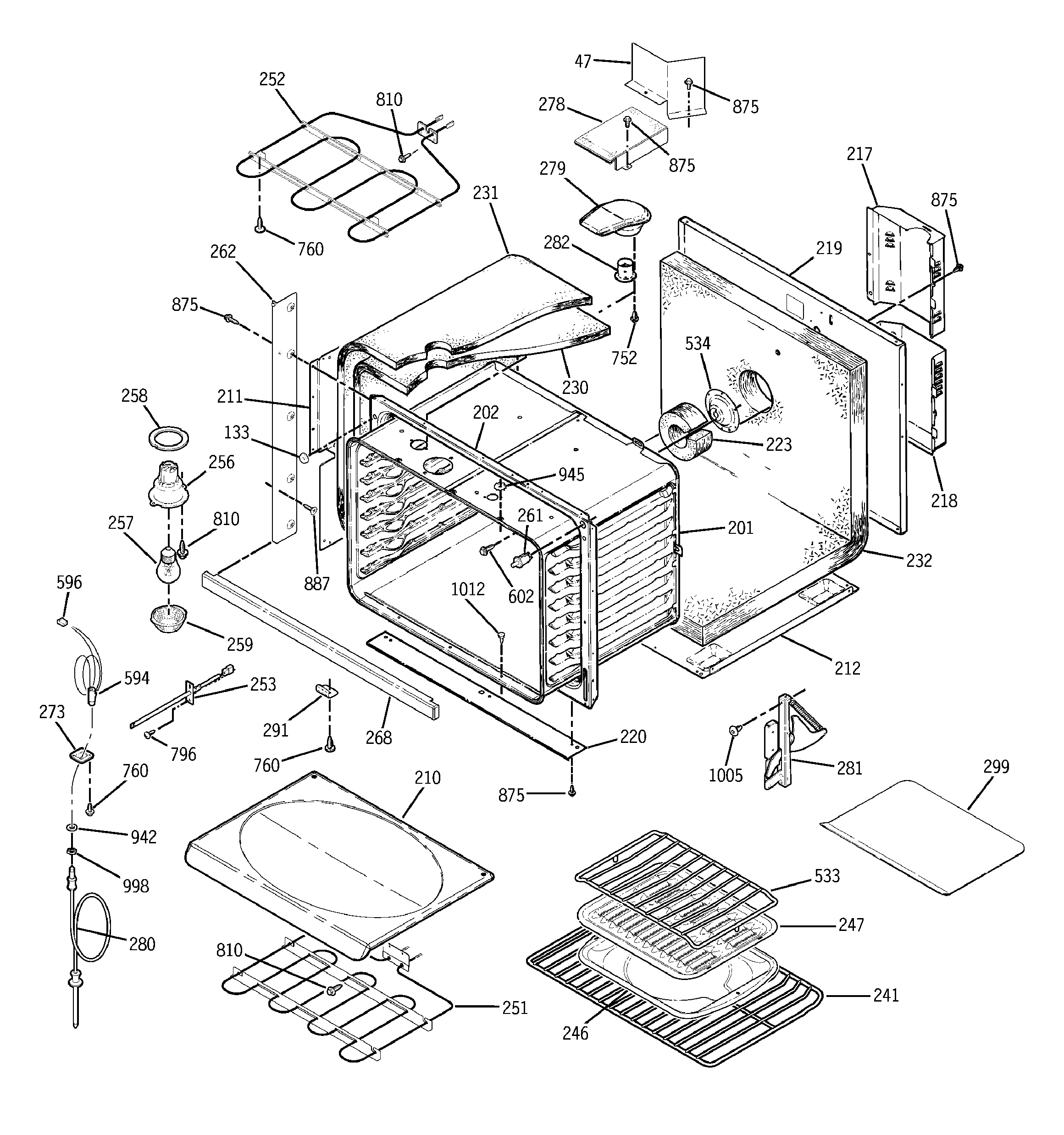 GE ZET737BD1BB body parts diagram