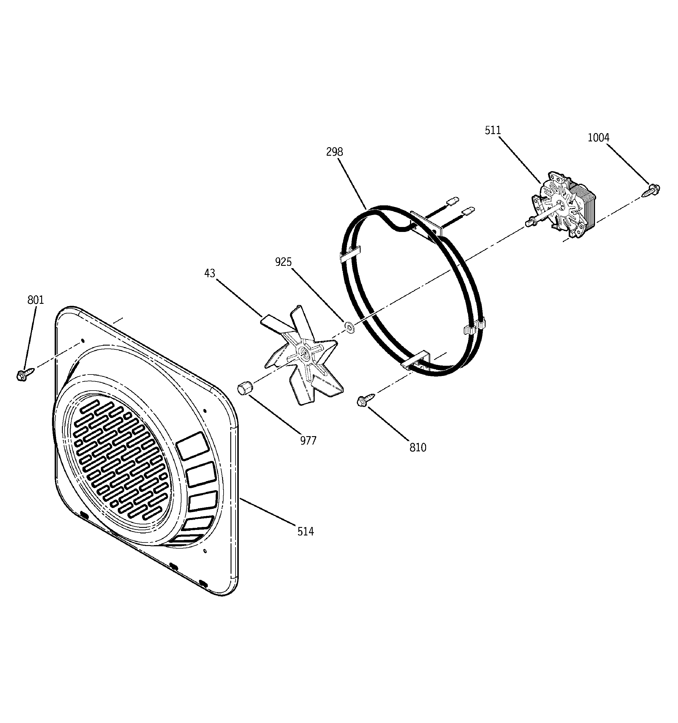 GE ZET737BD1BB convection fan diagram