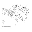 GE WJSE4150B1WW controls & backsplash diagram