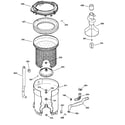 GE WJSE4150B1WW tub, basket & agitator diagram