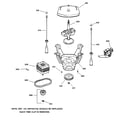 GE WJSE4150B1WW suspension, pump & drive components diagram