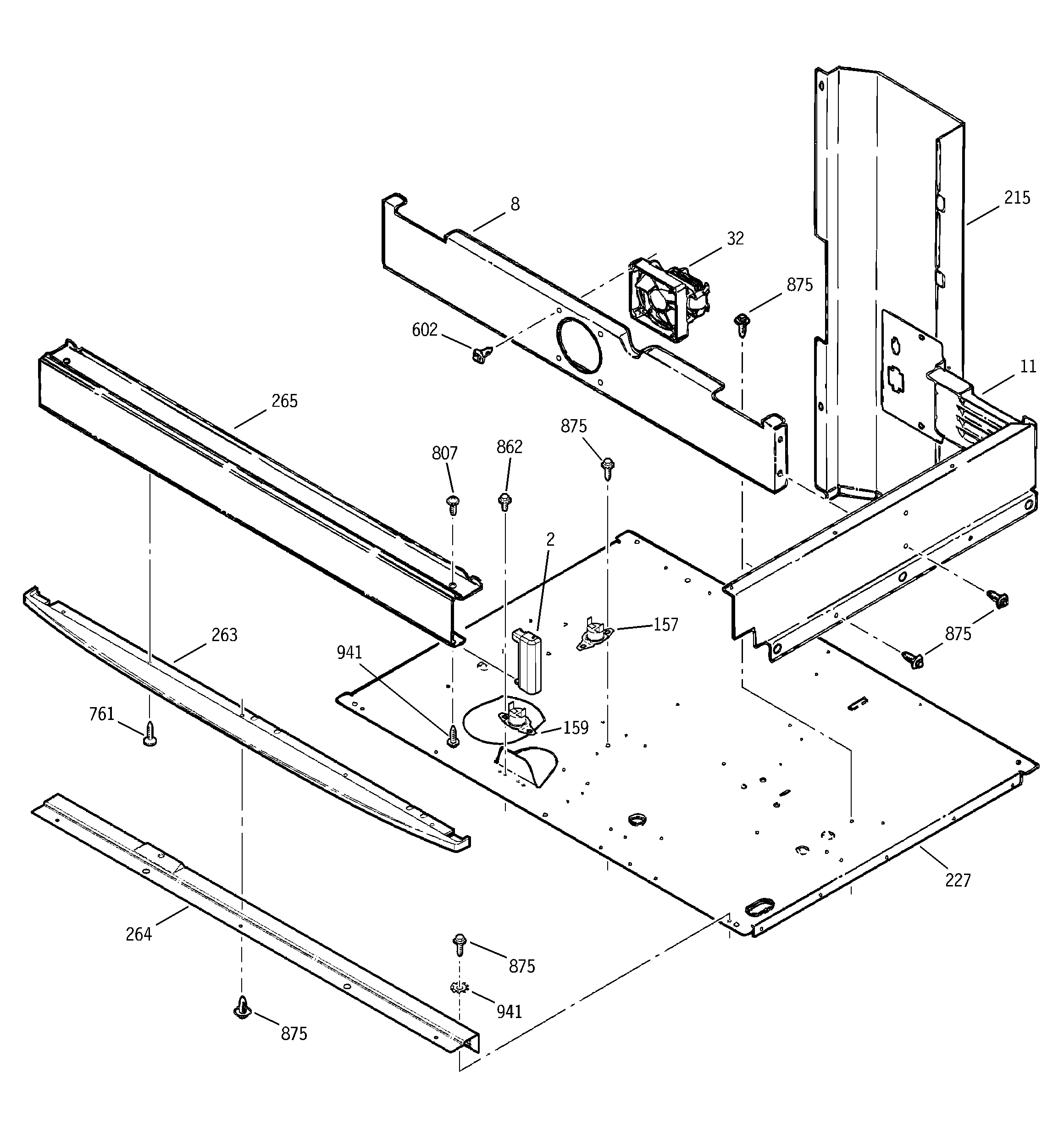 GE ZET757BD1BB center spacer diagram