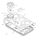 GE JGP636WED2WW control panel & cooktop diagram