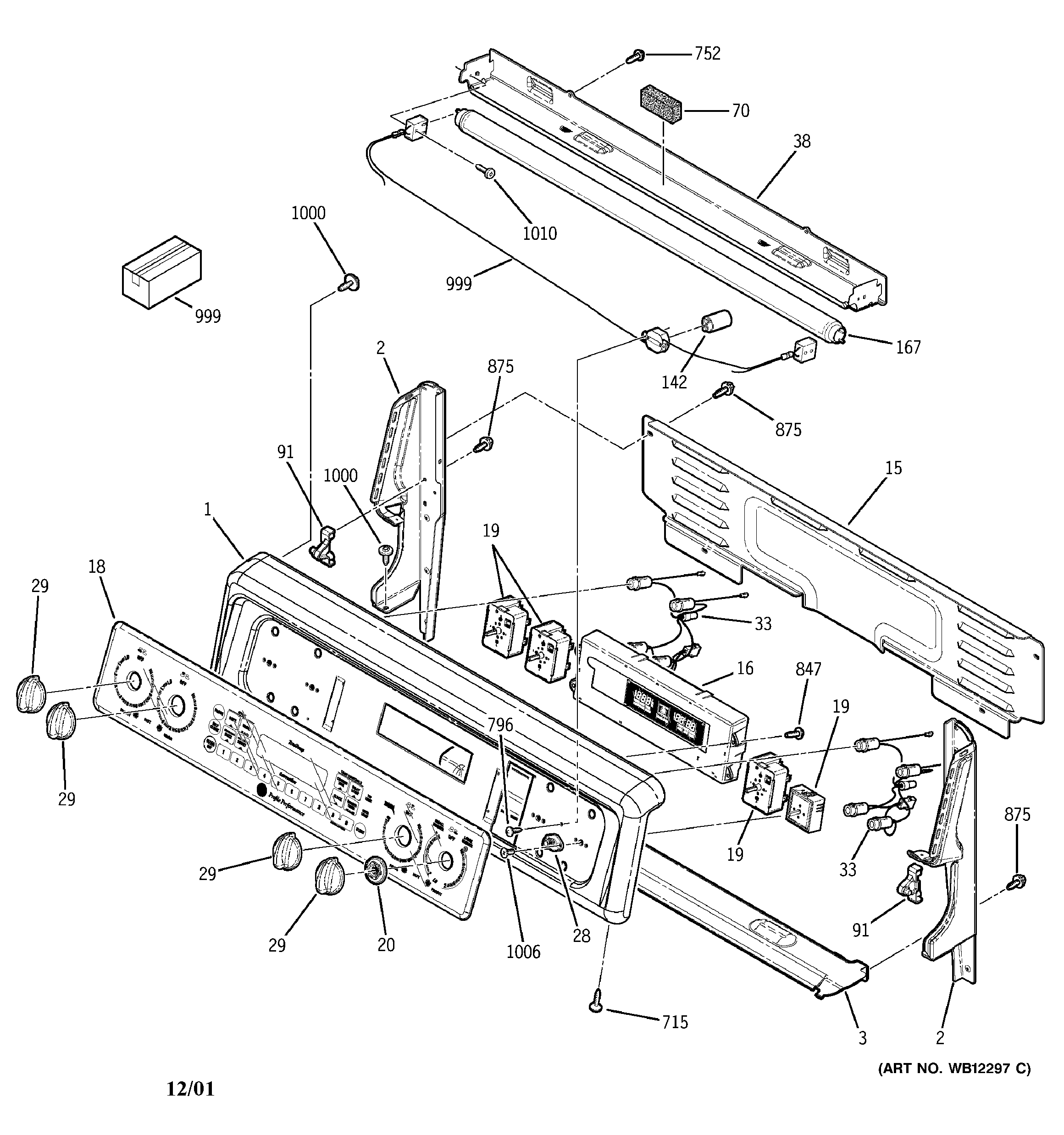 GE JB940TD1WW control panel diagram