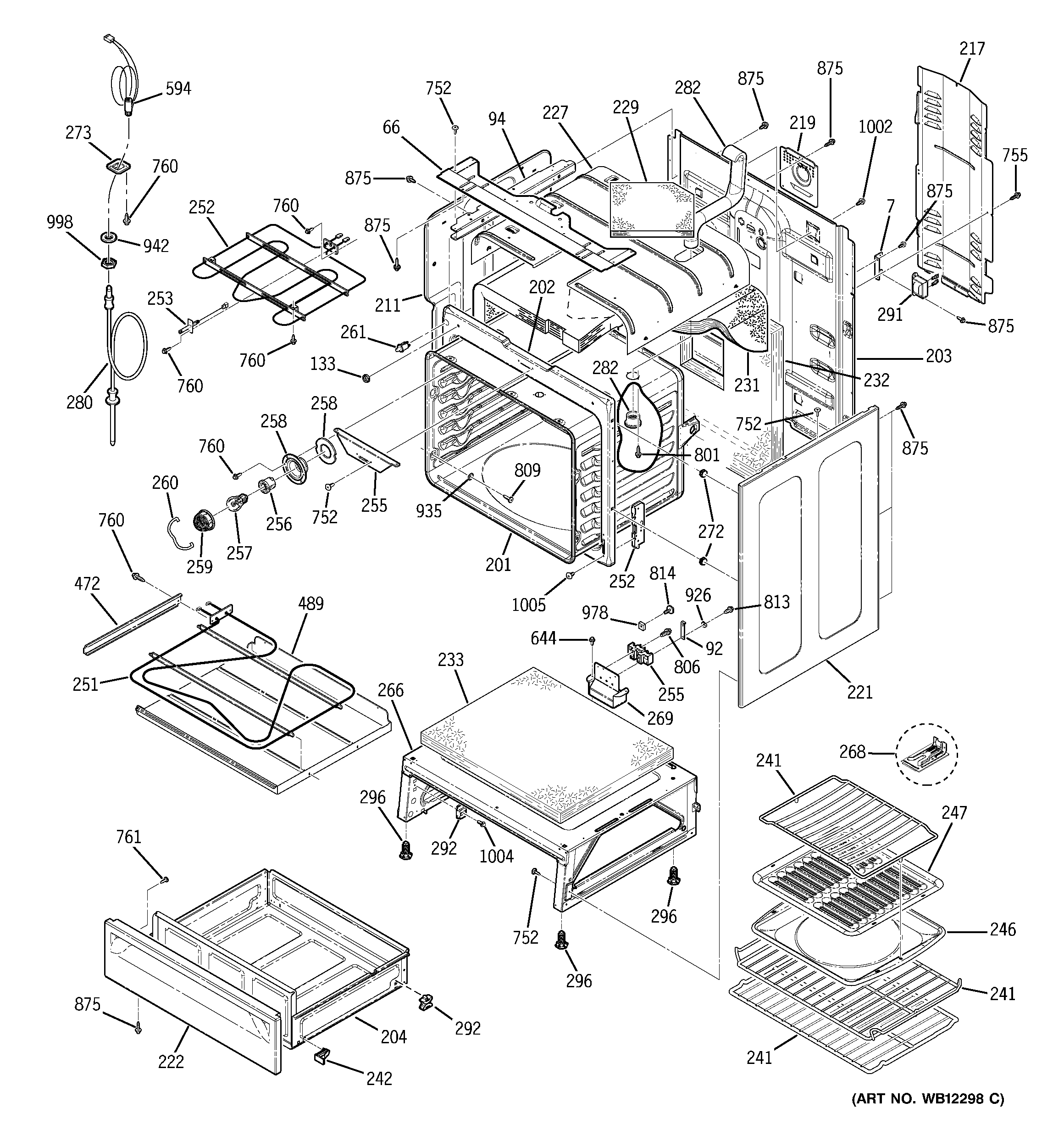 GE JB940TD1WW body parts diagram