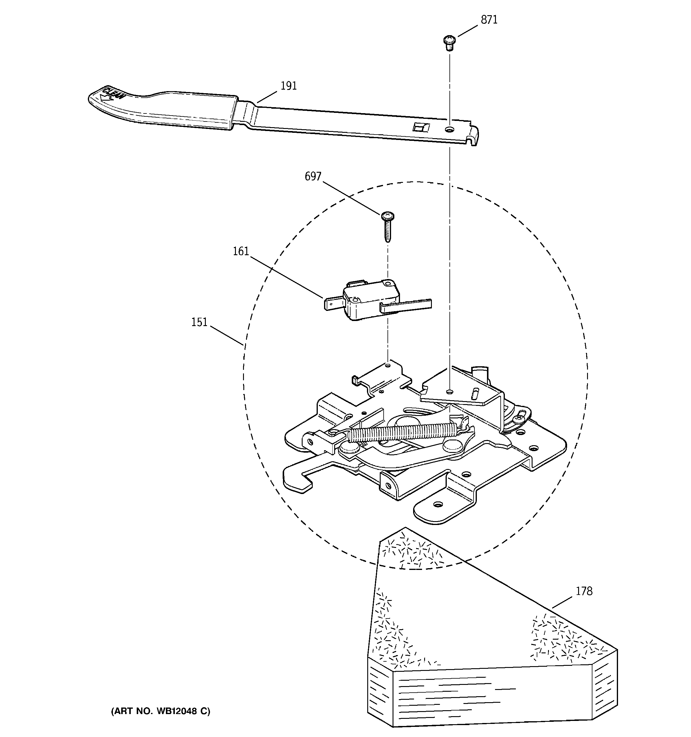 GE JBP26CB1CC door lock diagram