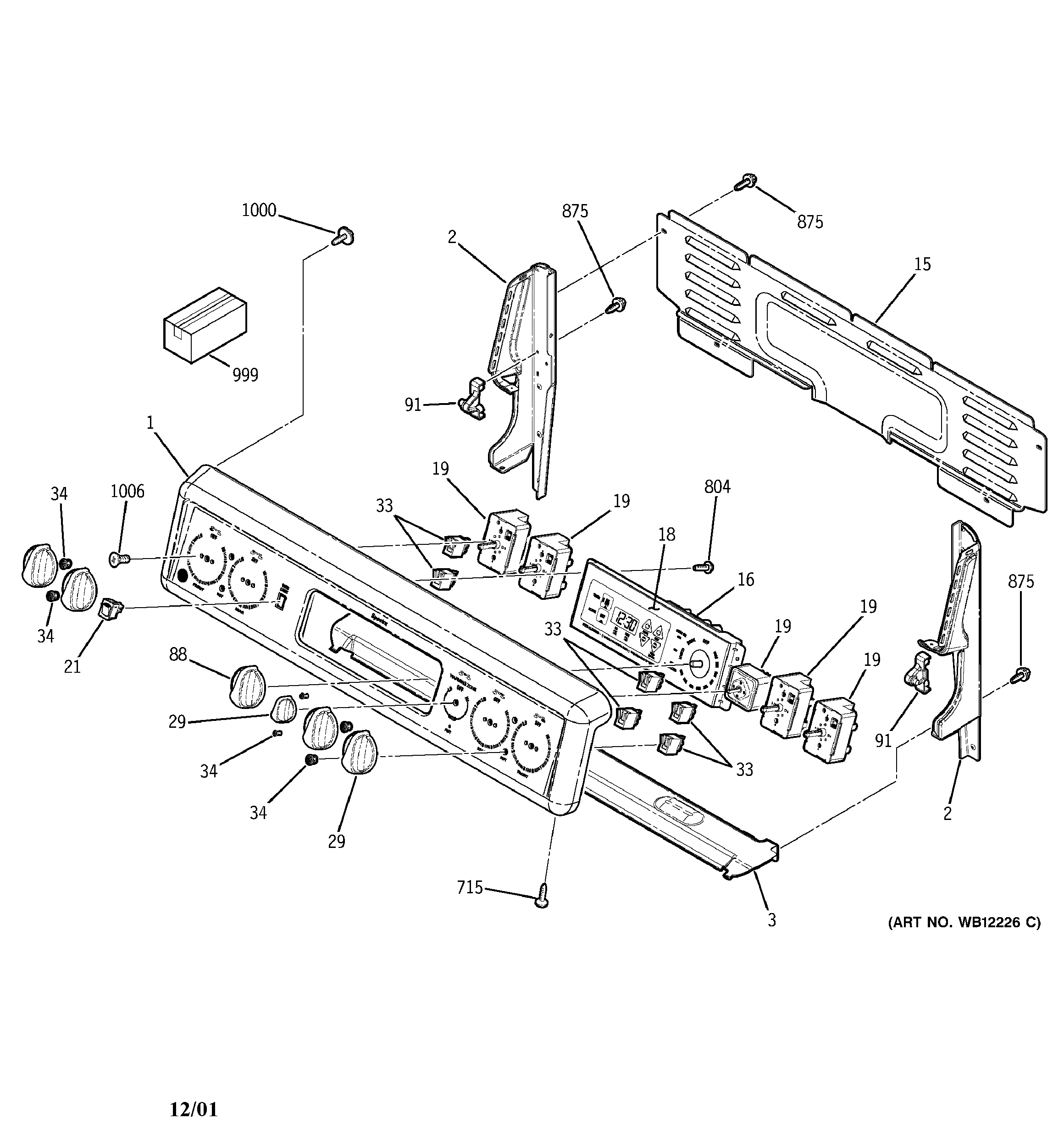 GE JBP70BC4AD control panel diagram