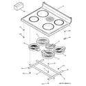 GE JBP70WC4WW cooktop diagram