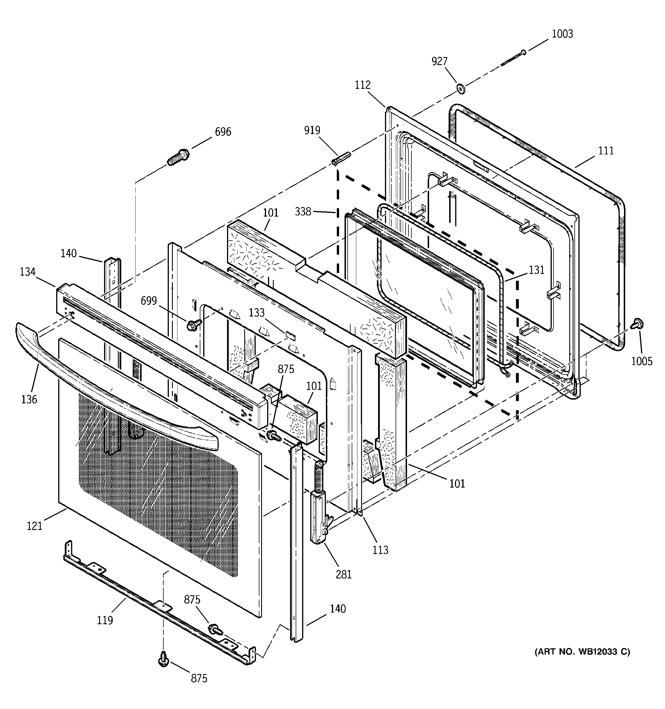 GE JBP70BC4AD door diagram