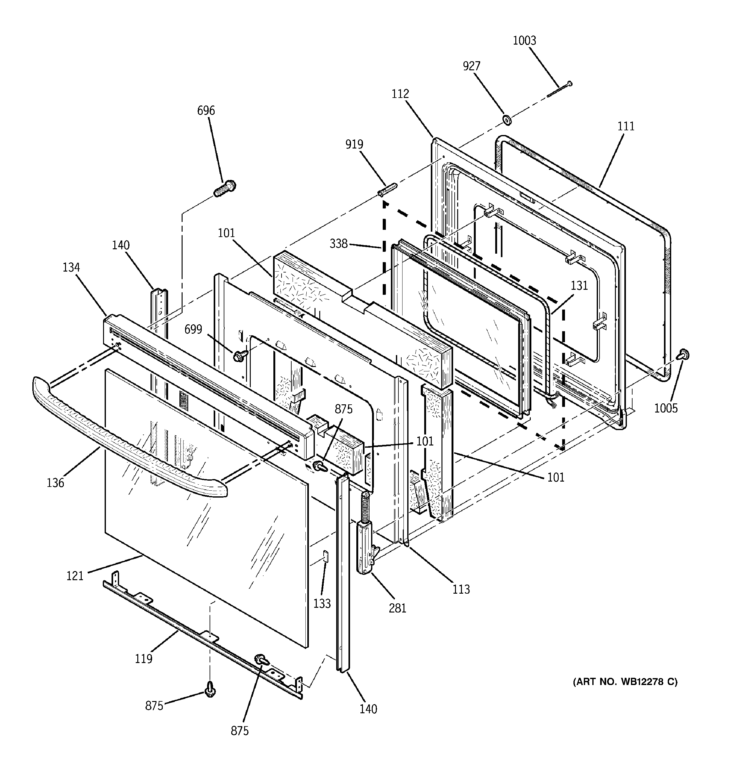 GE JBP79BB5BB door diagram