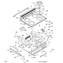 GE JGSP44WEY4WW control panel & cooktop diagram