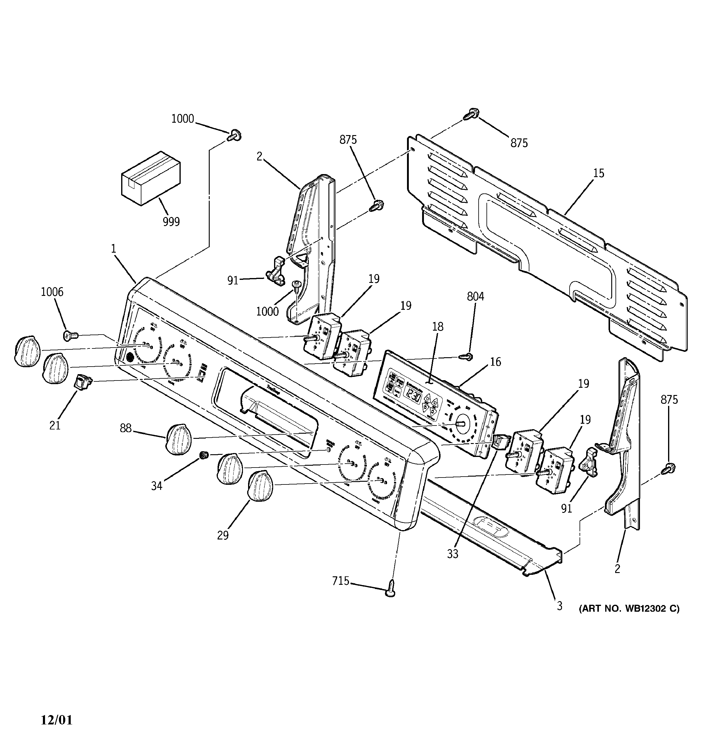 GE JBP35ED1BB control panel diagram