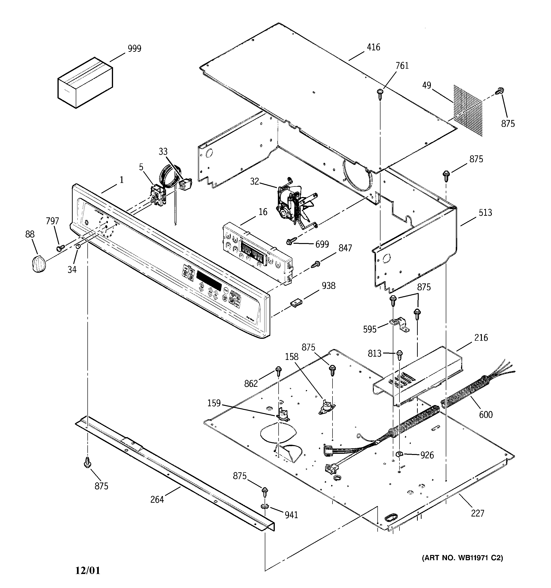 GE JTP27BA5BB control panel diagram