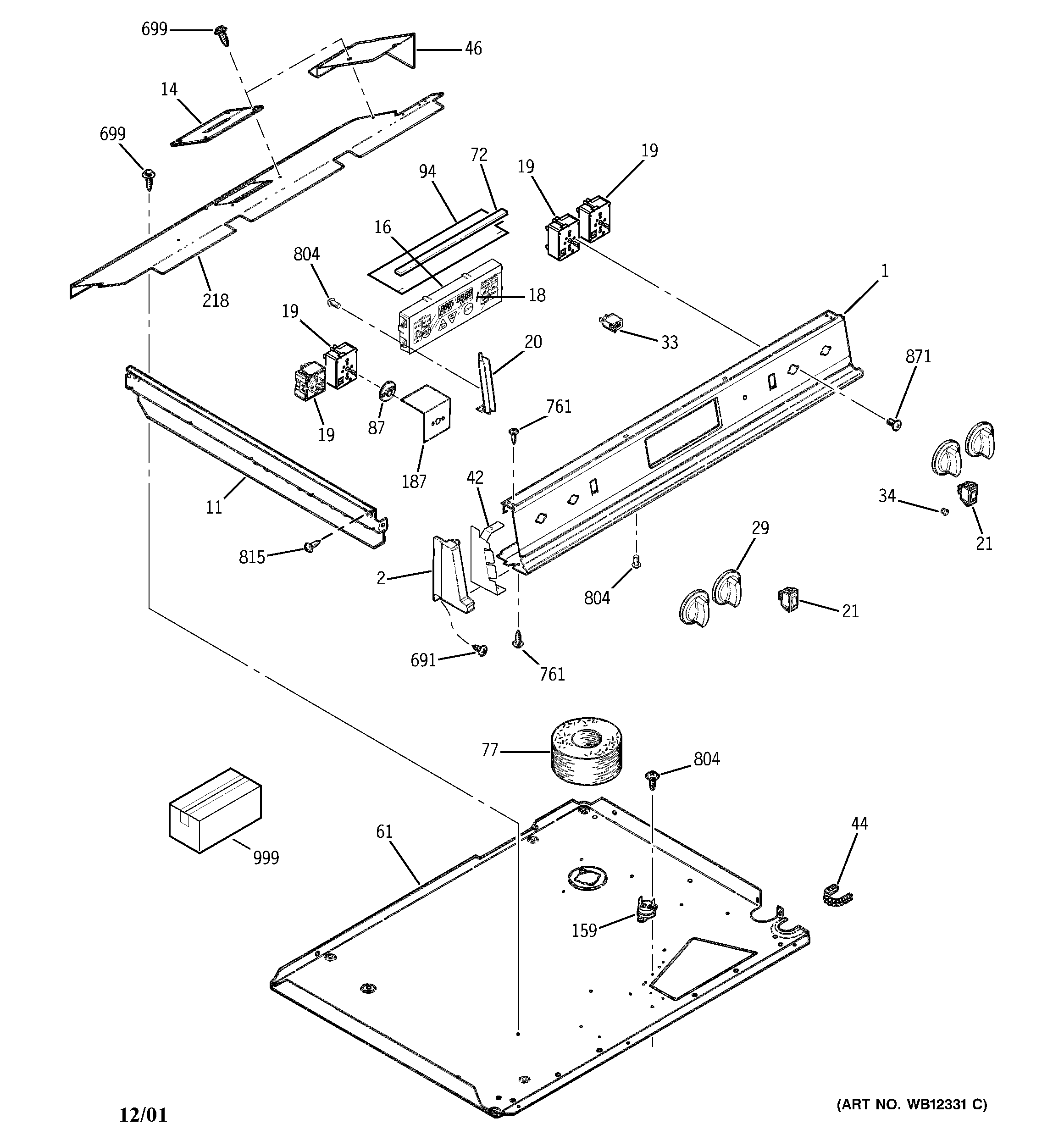 GE JCSP39BW4BB control panel diagram