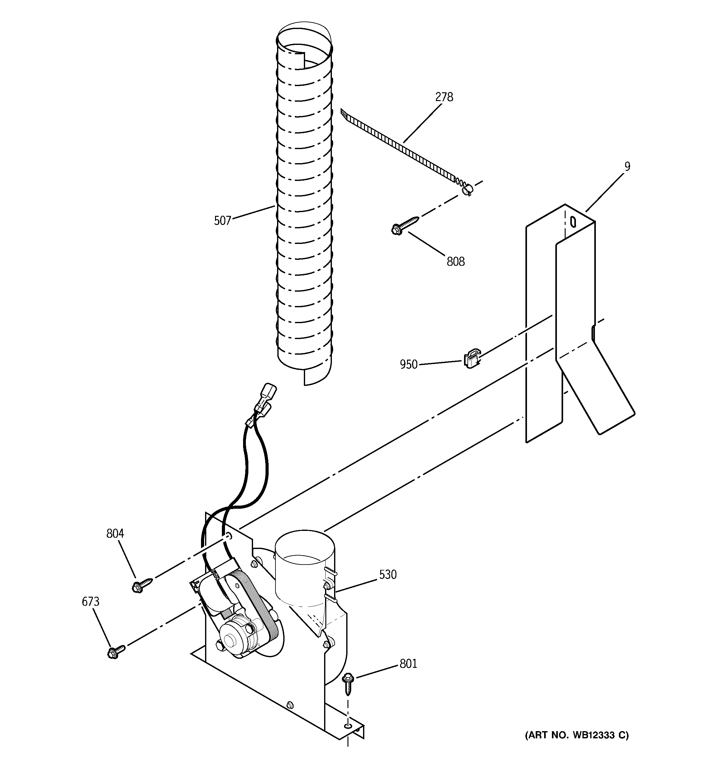 GE JCSP39BW4BB blower diagram