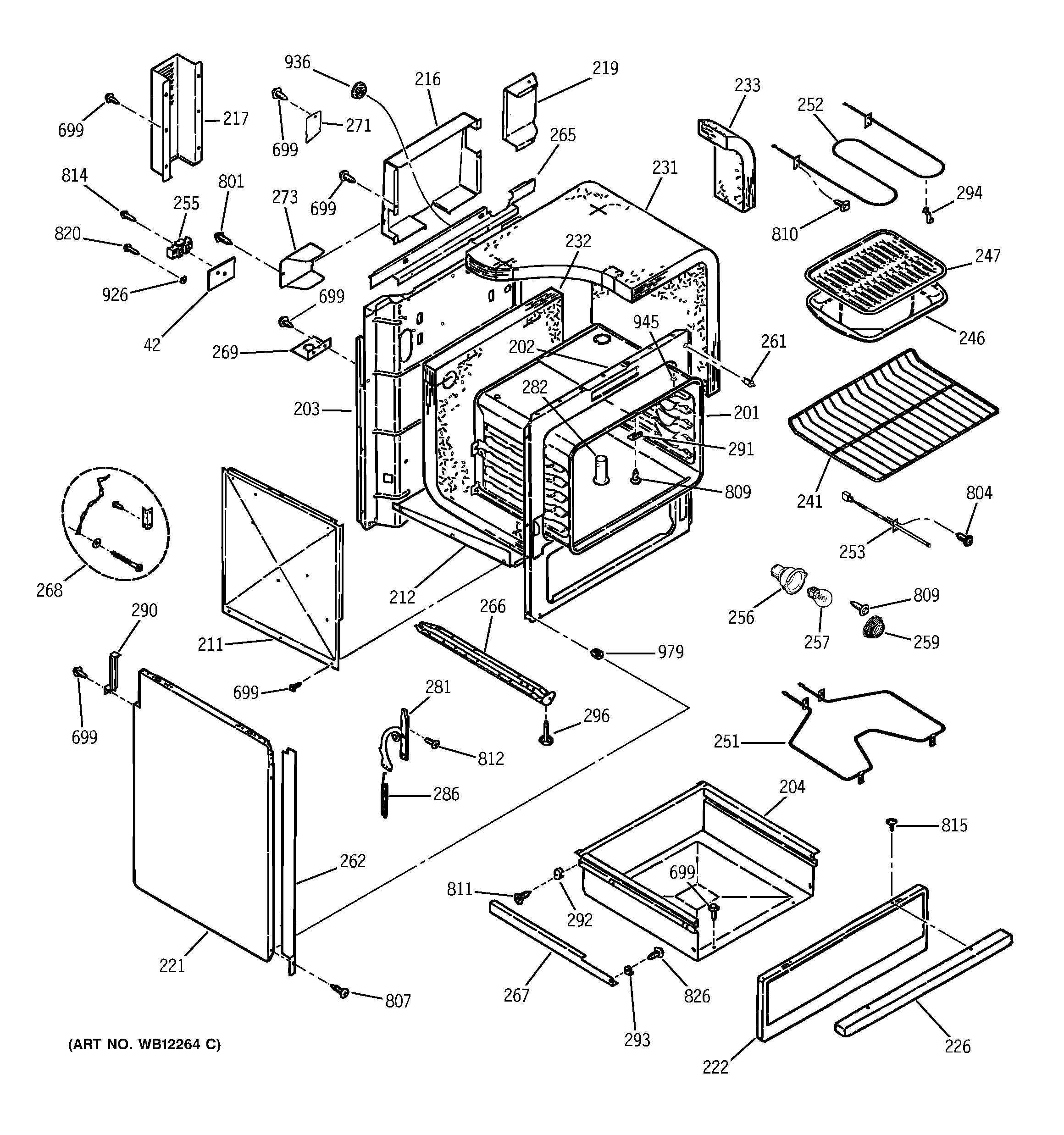 GE JSP34CD2CC body parts diagram