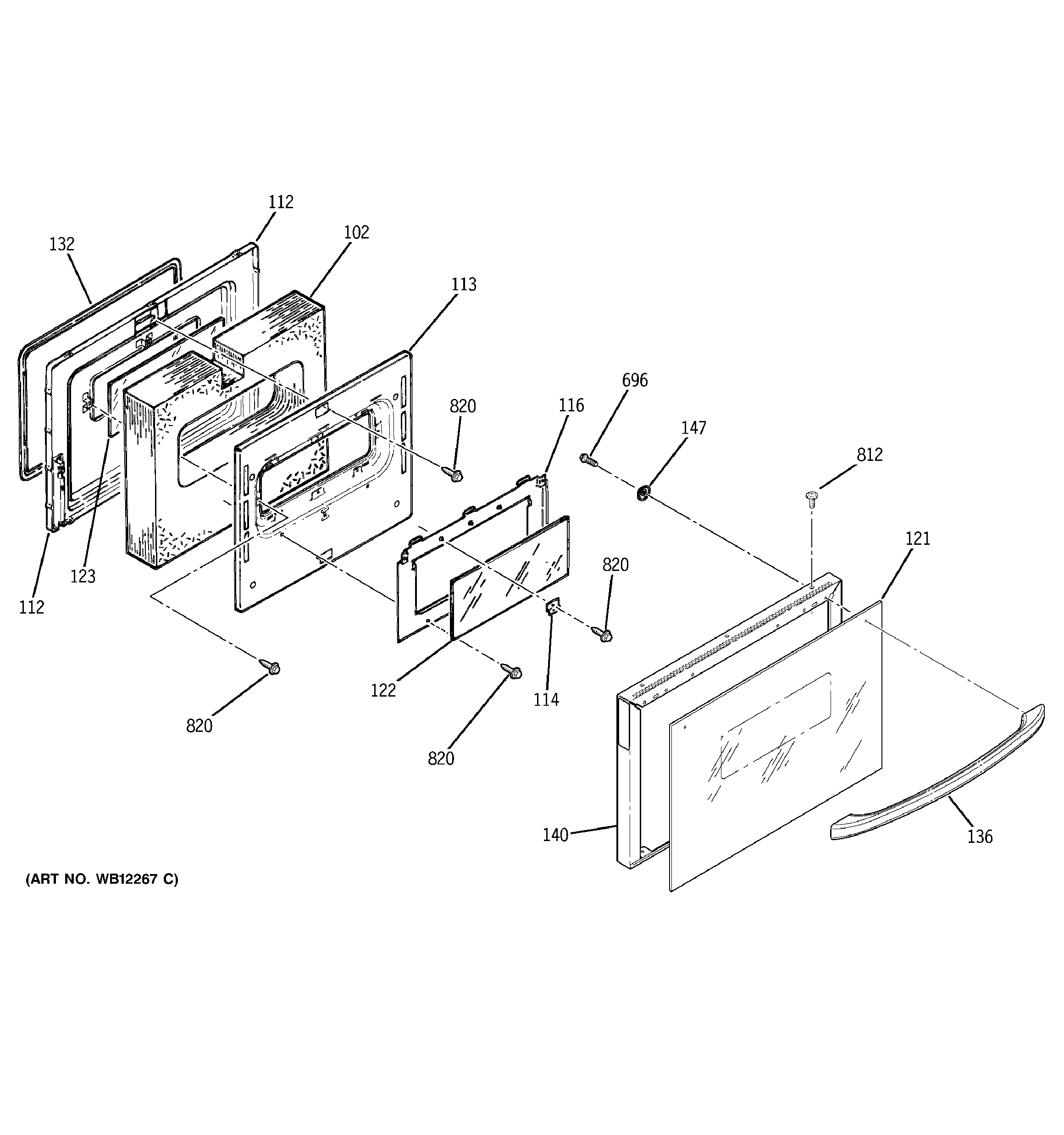 GE JSP34CD2CC door diagram