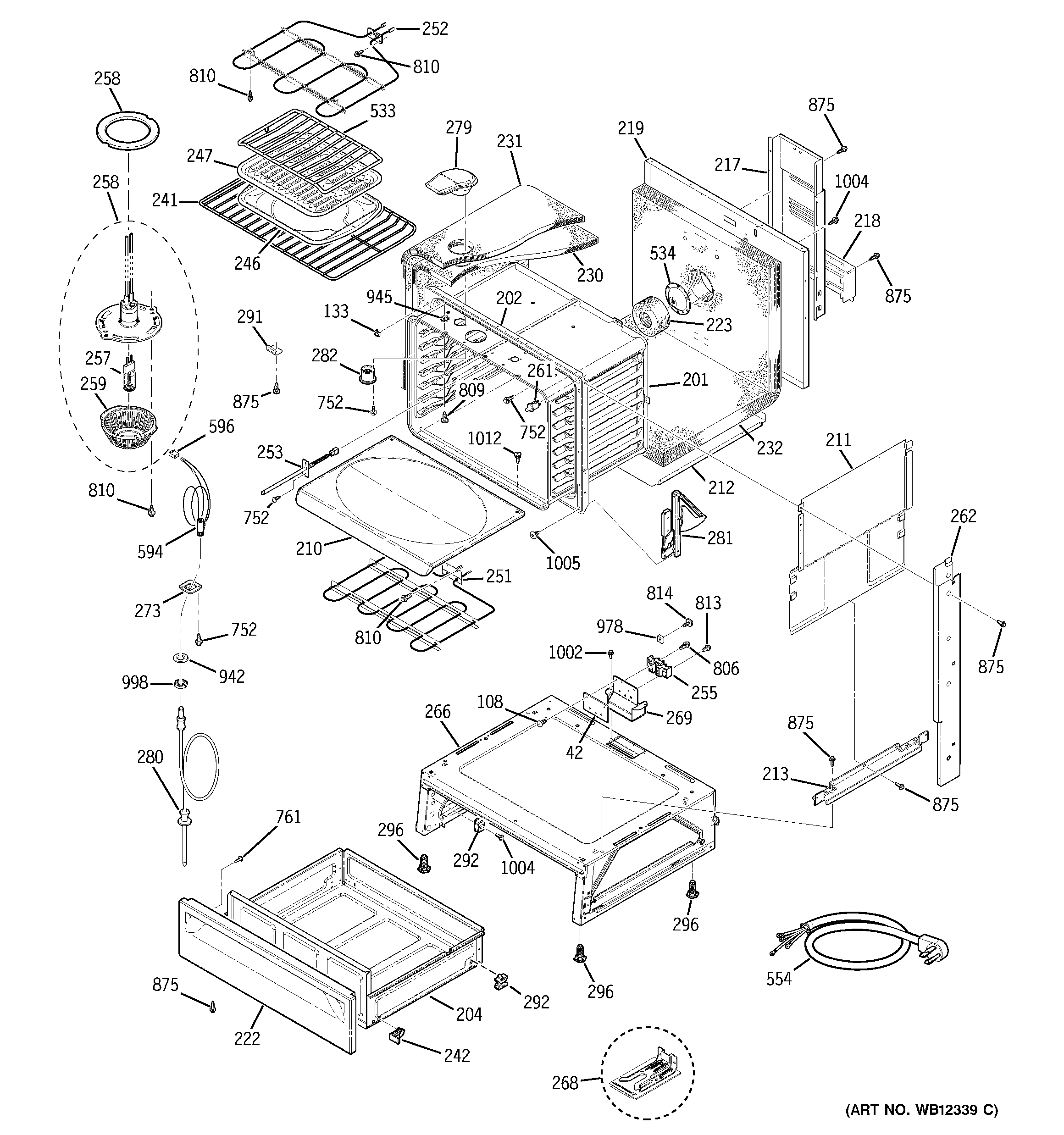 GE JCS966BD1BB body parts diagram