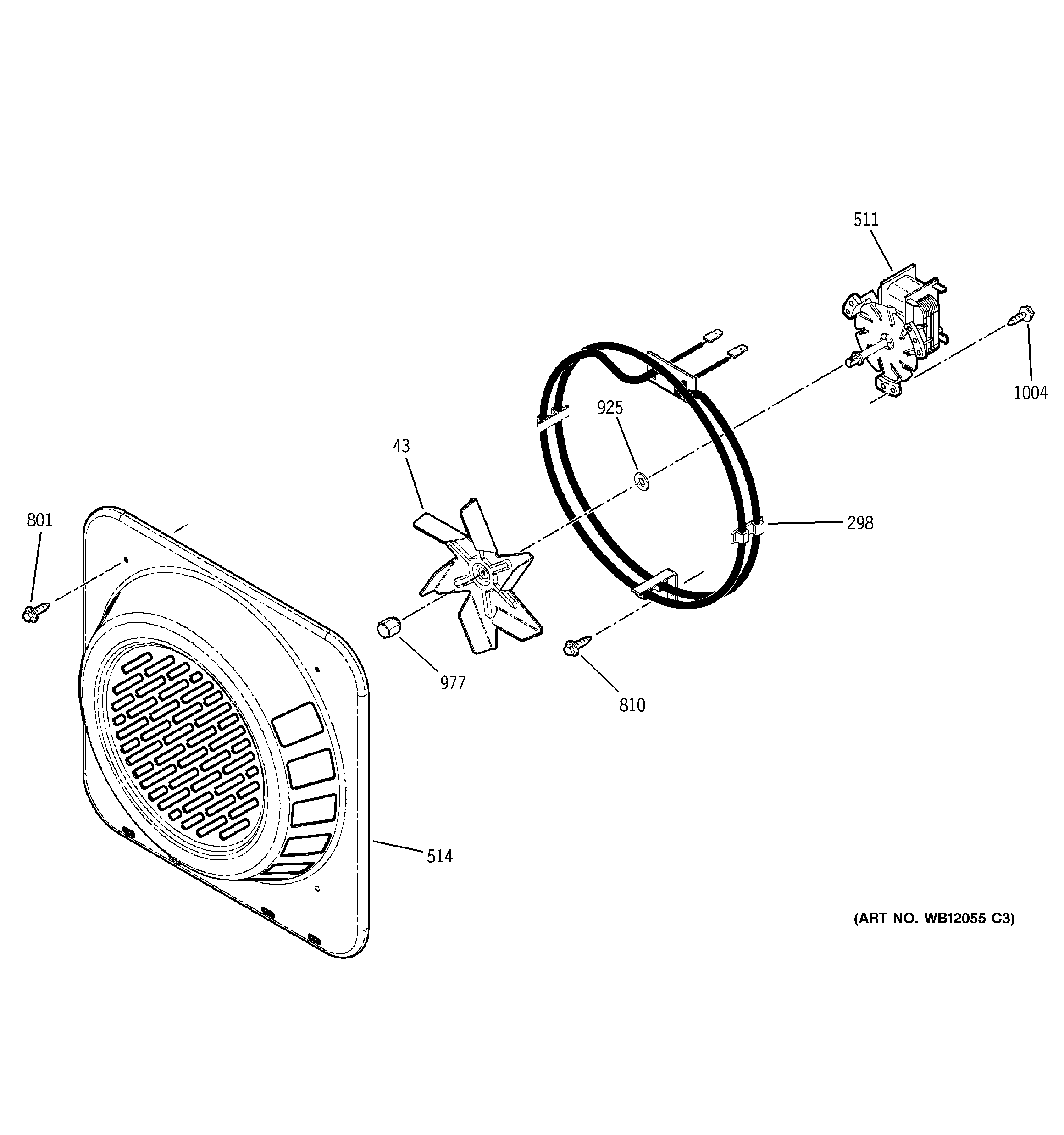 GE JCS966BD1BB convection fan diagram