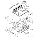 GE JGSP44CEY1CC control panel & cooktop diagram