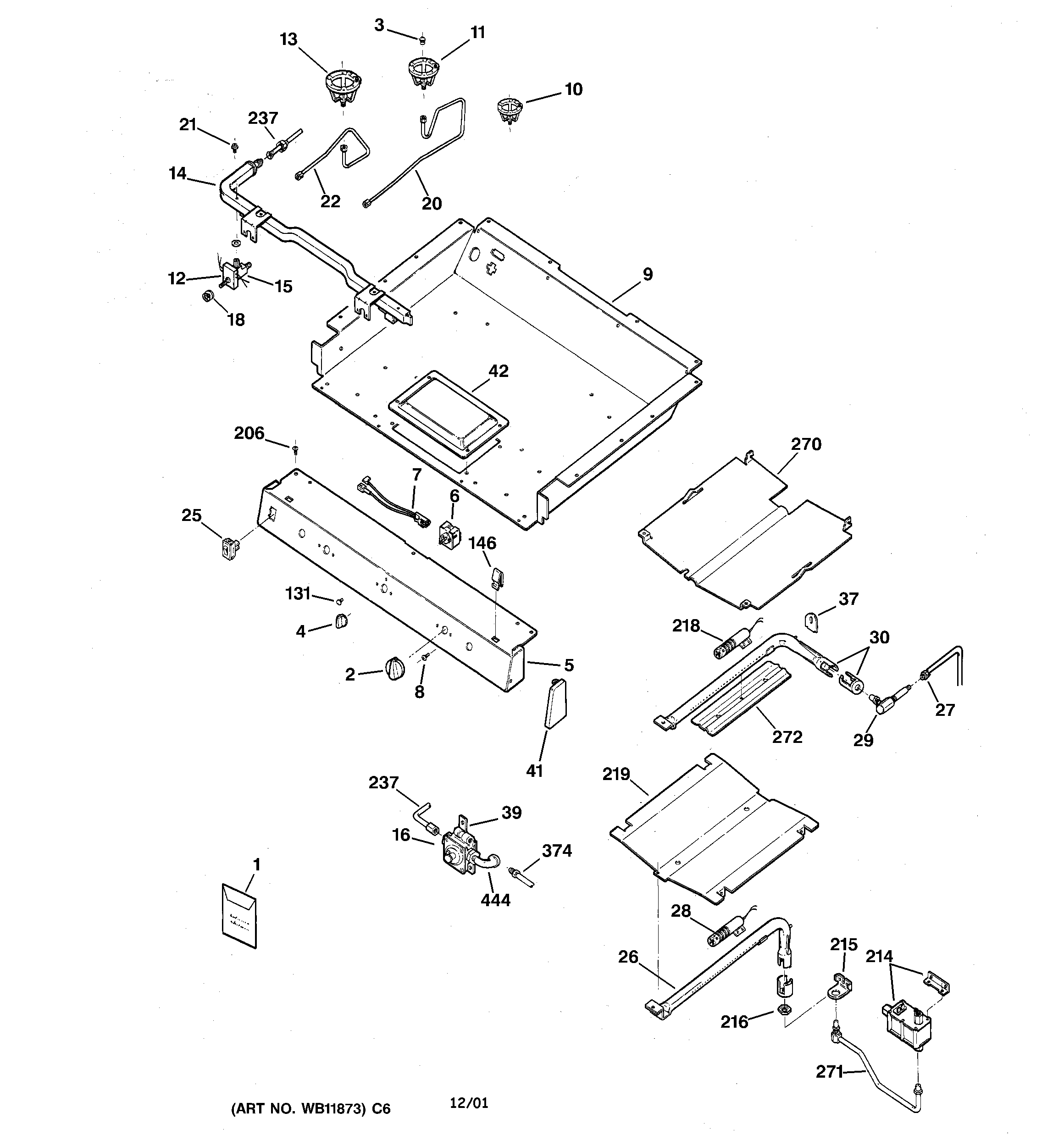 GE JGBP79MEB2BC gas & burner parts diagram