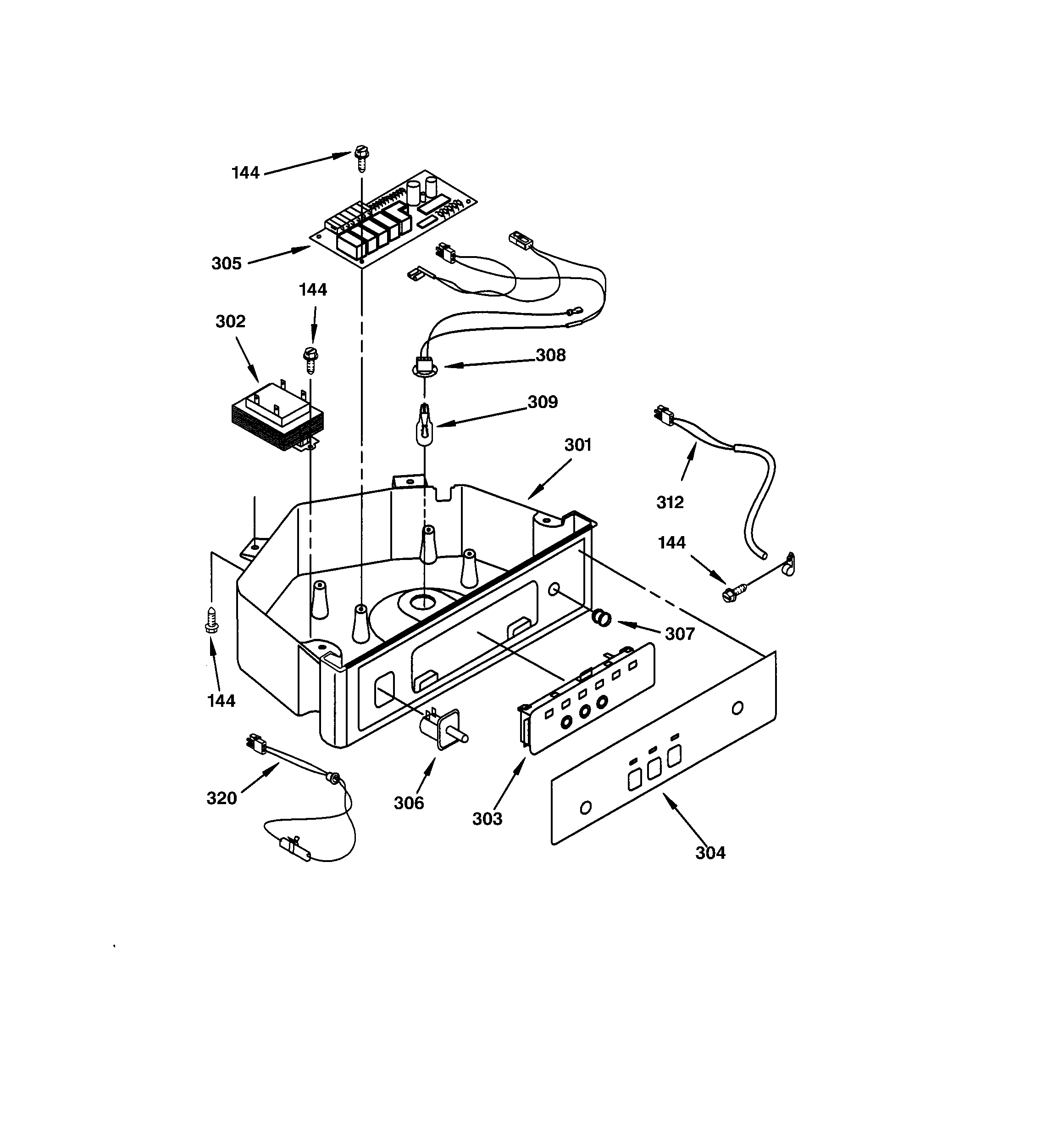 GE ZDI15CEWW control panel parts diagram