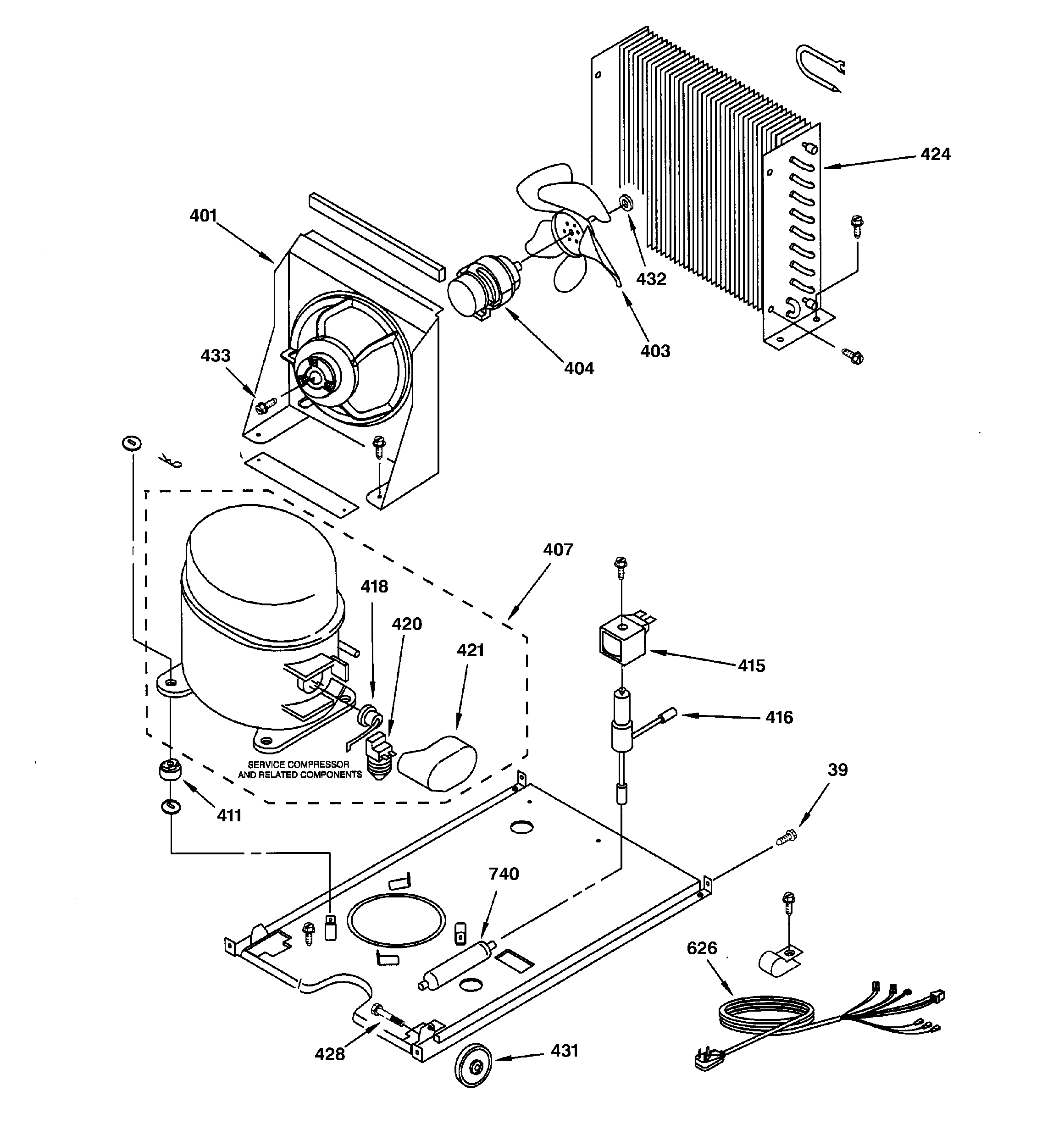 GE ZDI15CEWW unit parts diagram