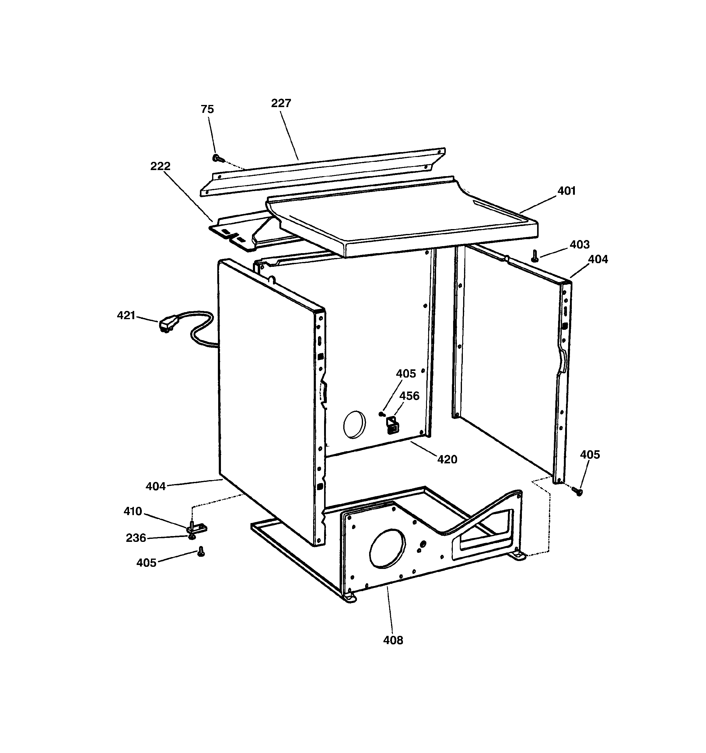 GE DHSR333GA0WB cabinet diagram