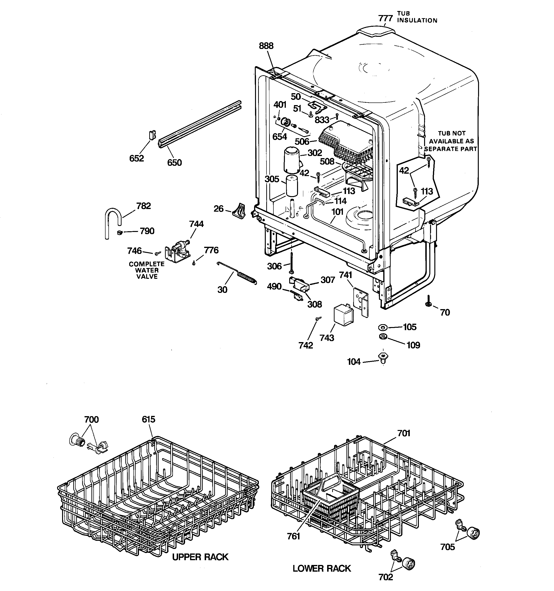 GE GSD1000G00WW body parts diagram