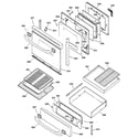 GE JGB910WEC4WW door & drawer parts diagram