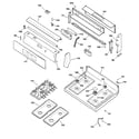 GE JGBP86CEB4CC control panel & cooktop diagram