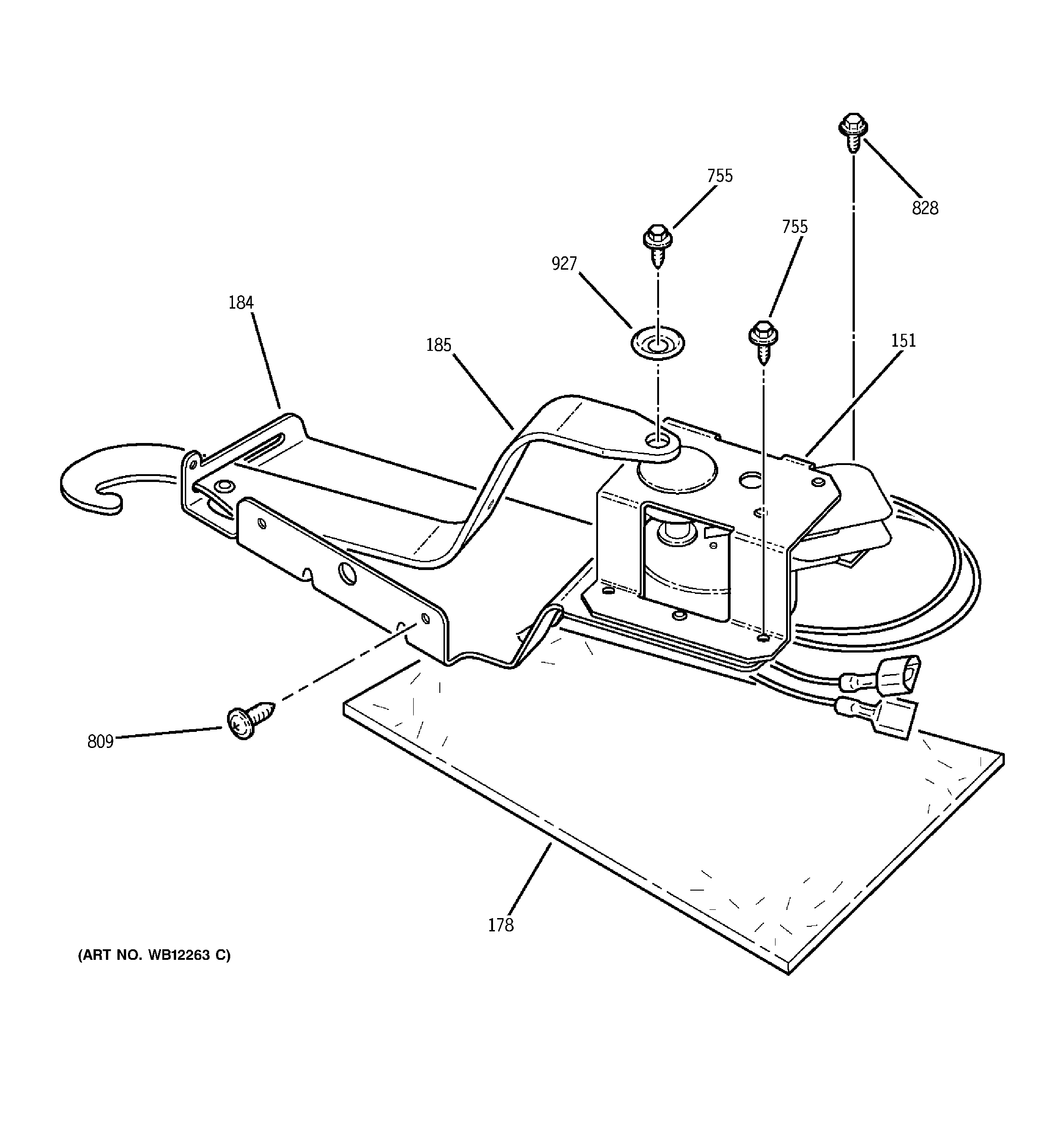 GE JDP39BW5BB door lock diagram