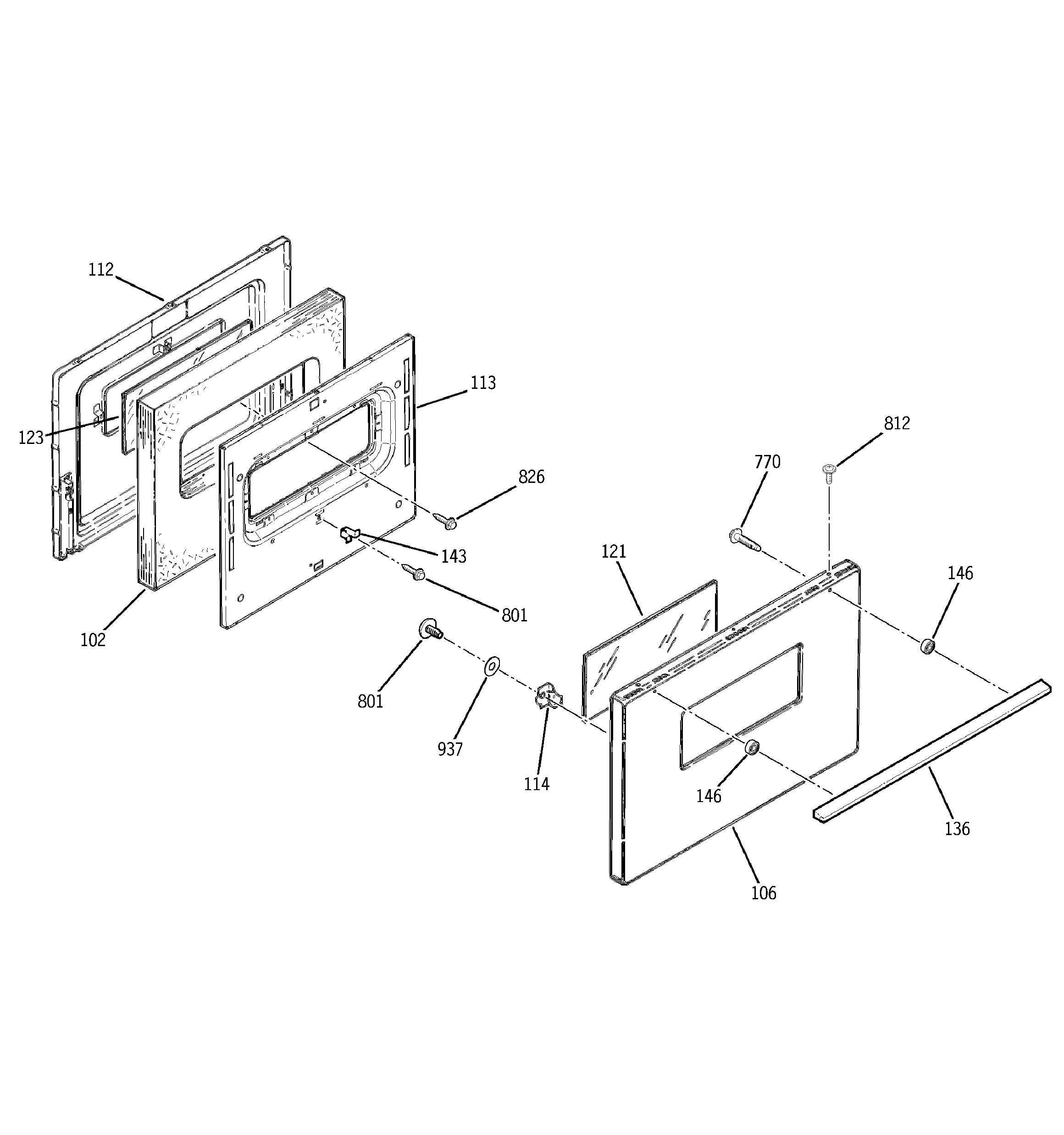 GE JSS16PD1AD door diagram