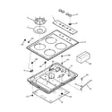 GE JGP319EV1WH control panel & cooktop diagram
