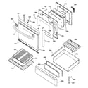 GE JGBP85BEB4BB door & drawer parts diagram