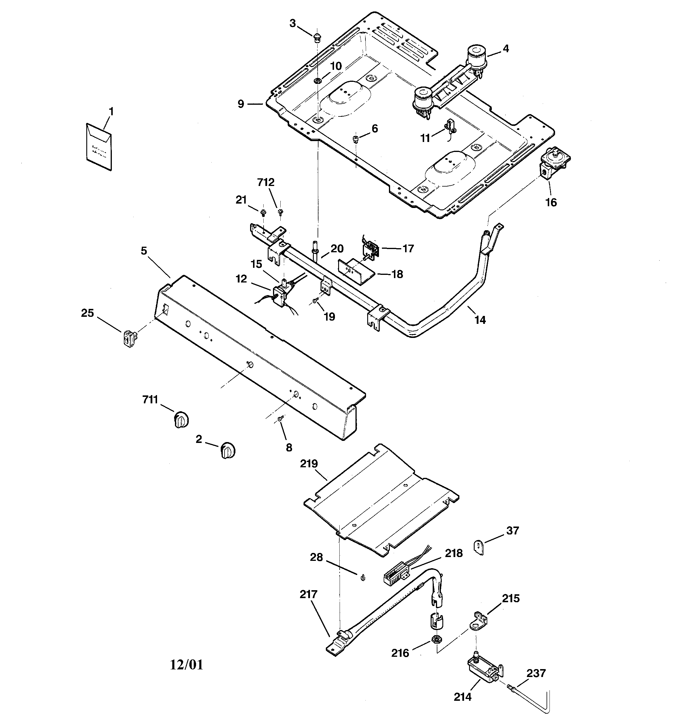 Hotpoint RGB528BEA3CT gas & burner parts diagram