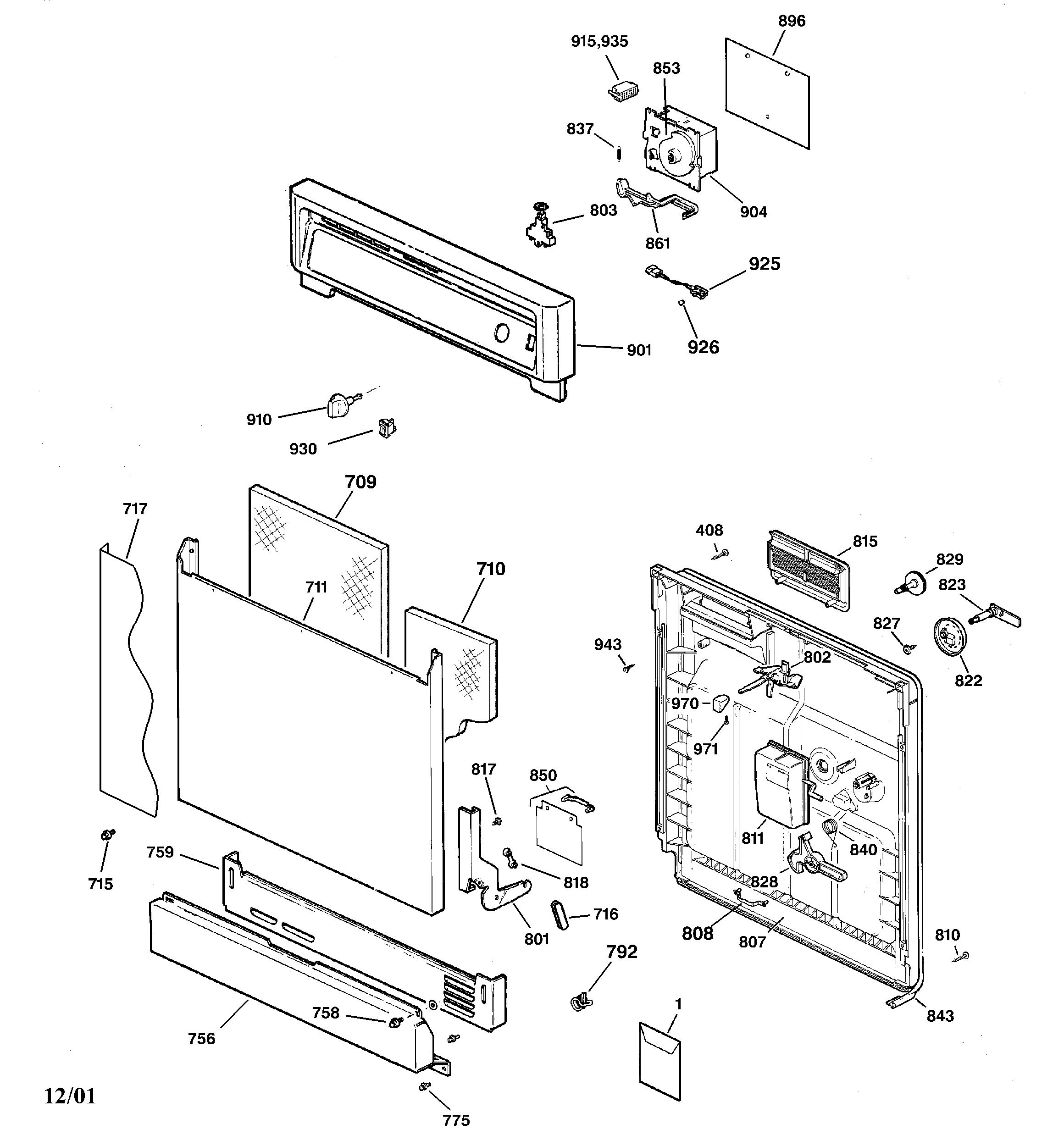 Kenmore 36314231100 escutcheon & door assembly diagram