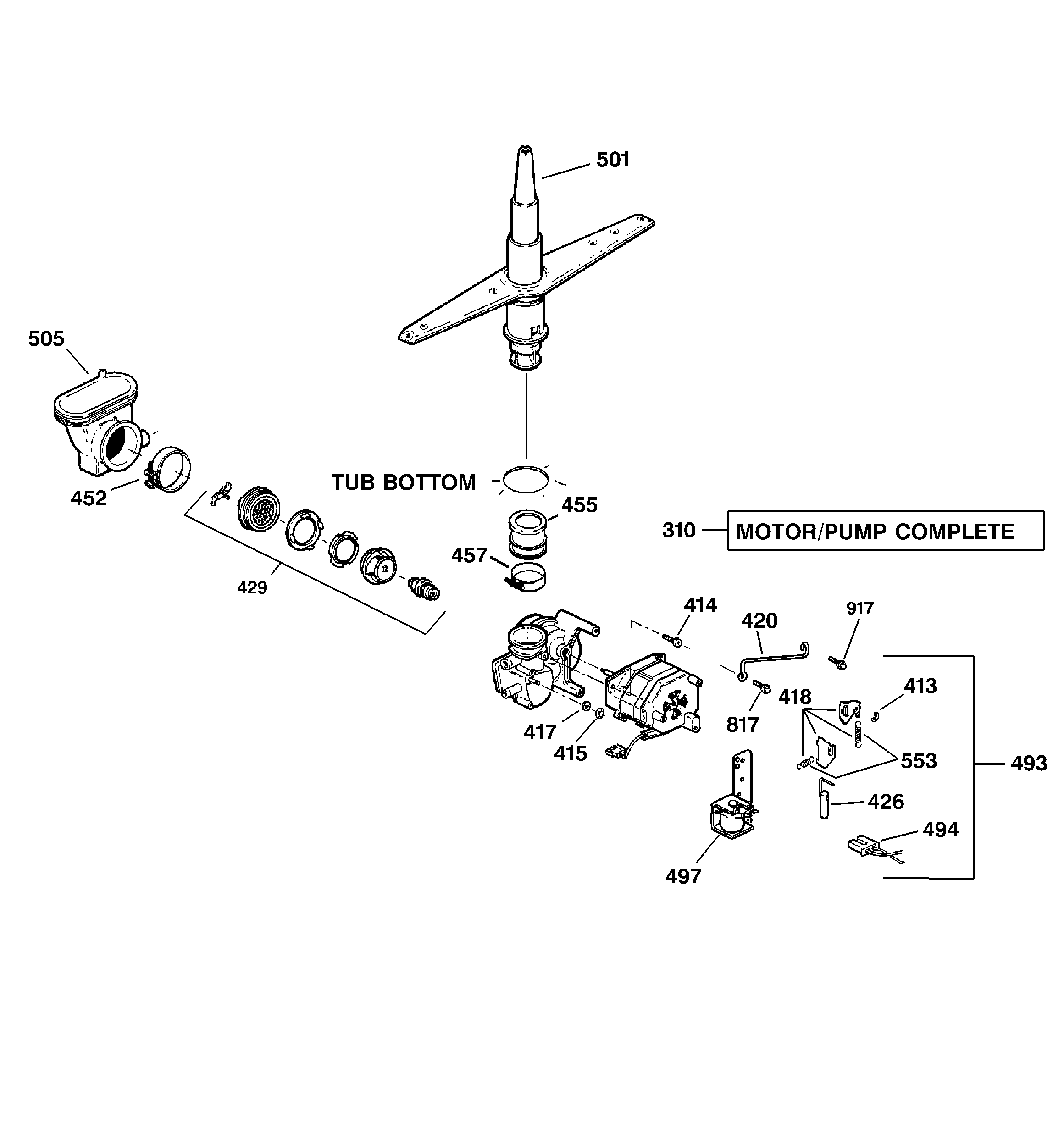 Kenmore 36315212100 motor-pump mechanism diagram
