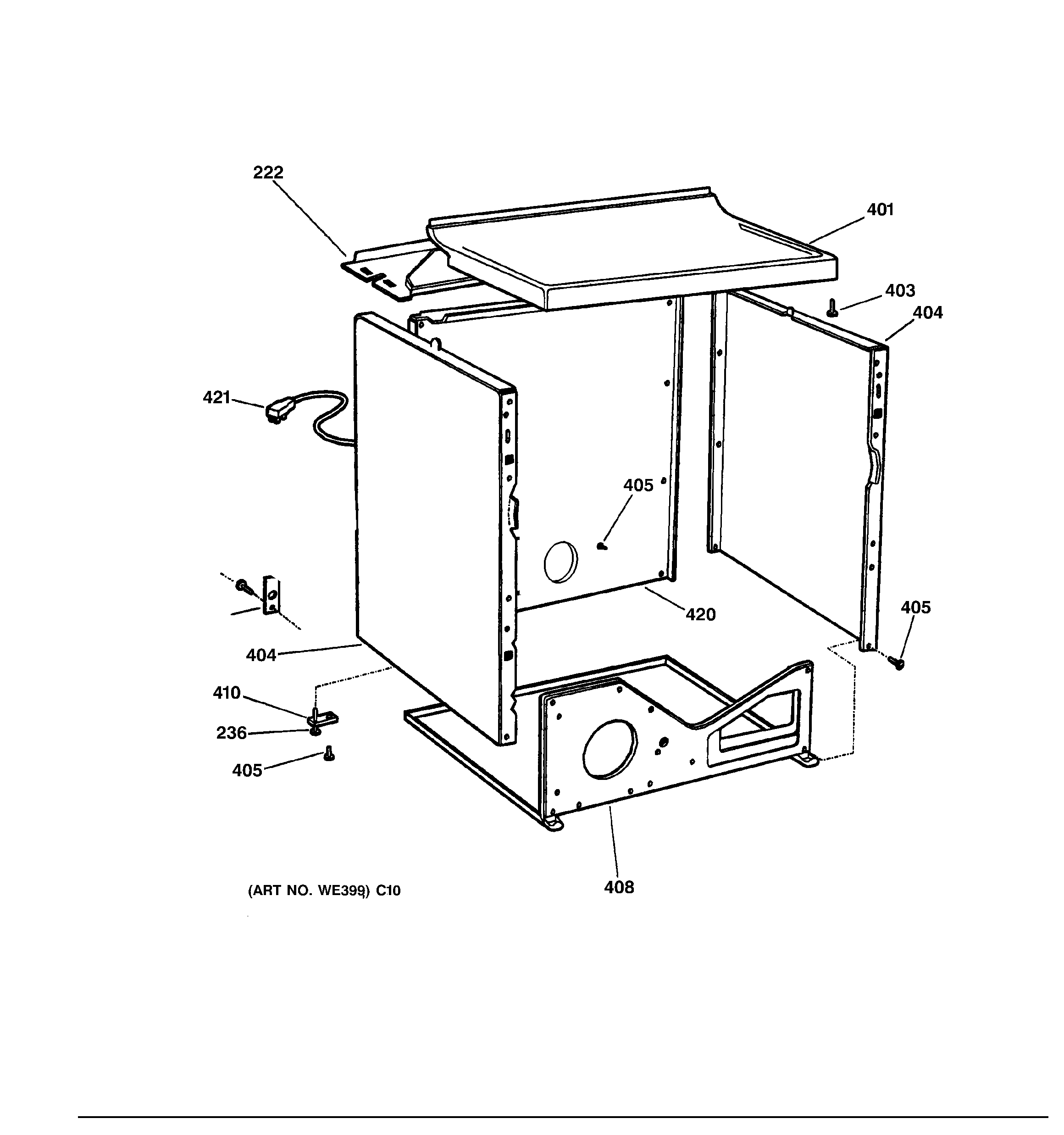 GE DX4500GA1WW cabinet diagram