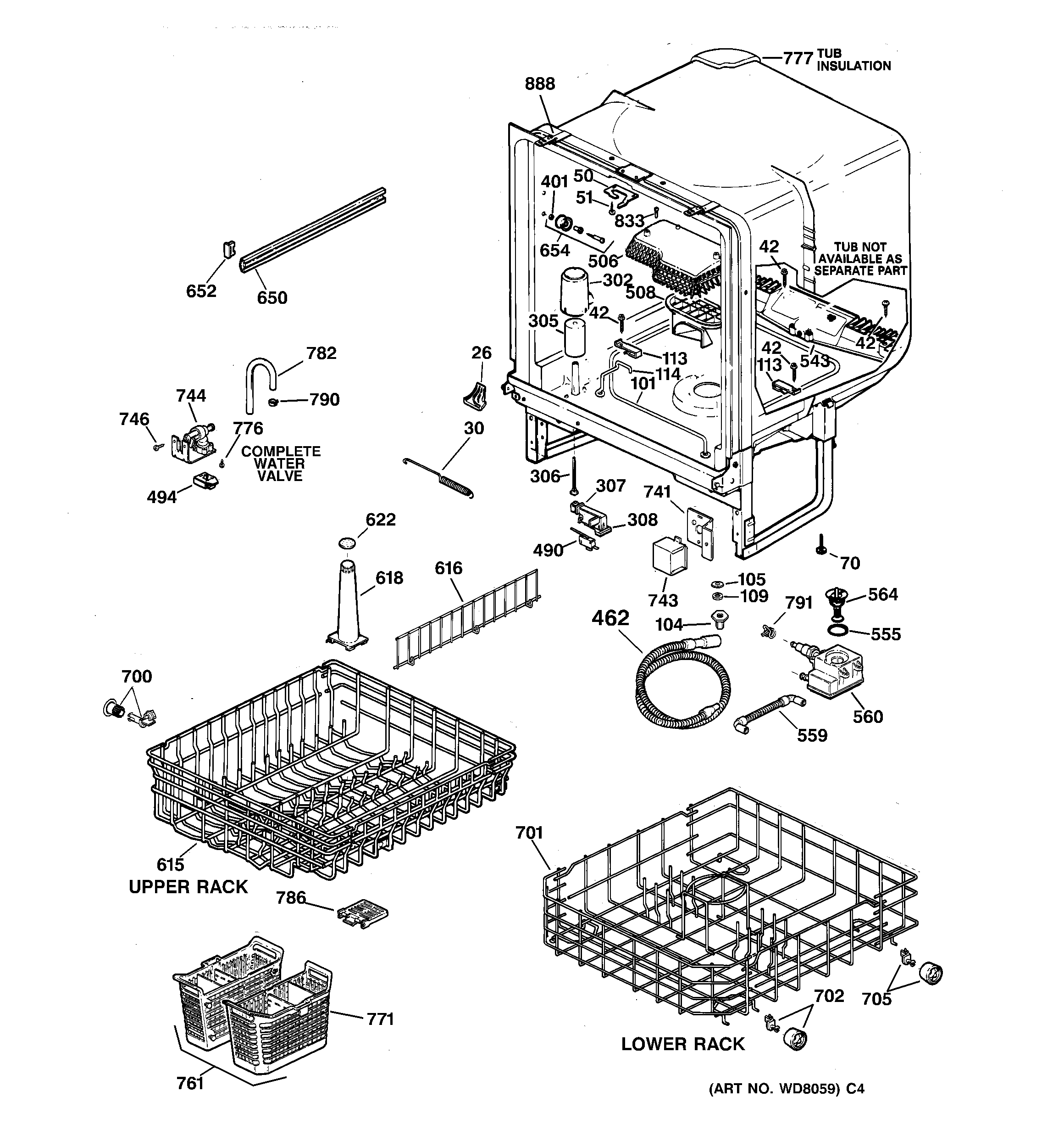 GE GSD3855F00CC body parts diagram