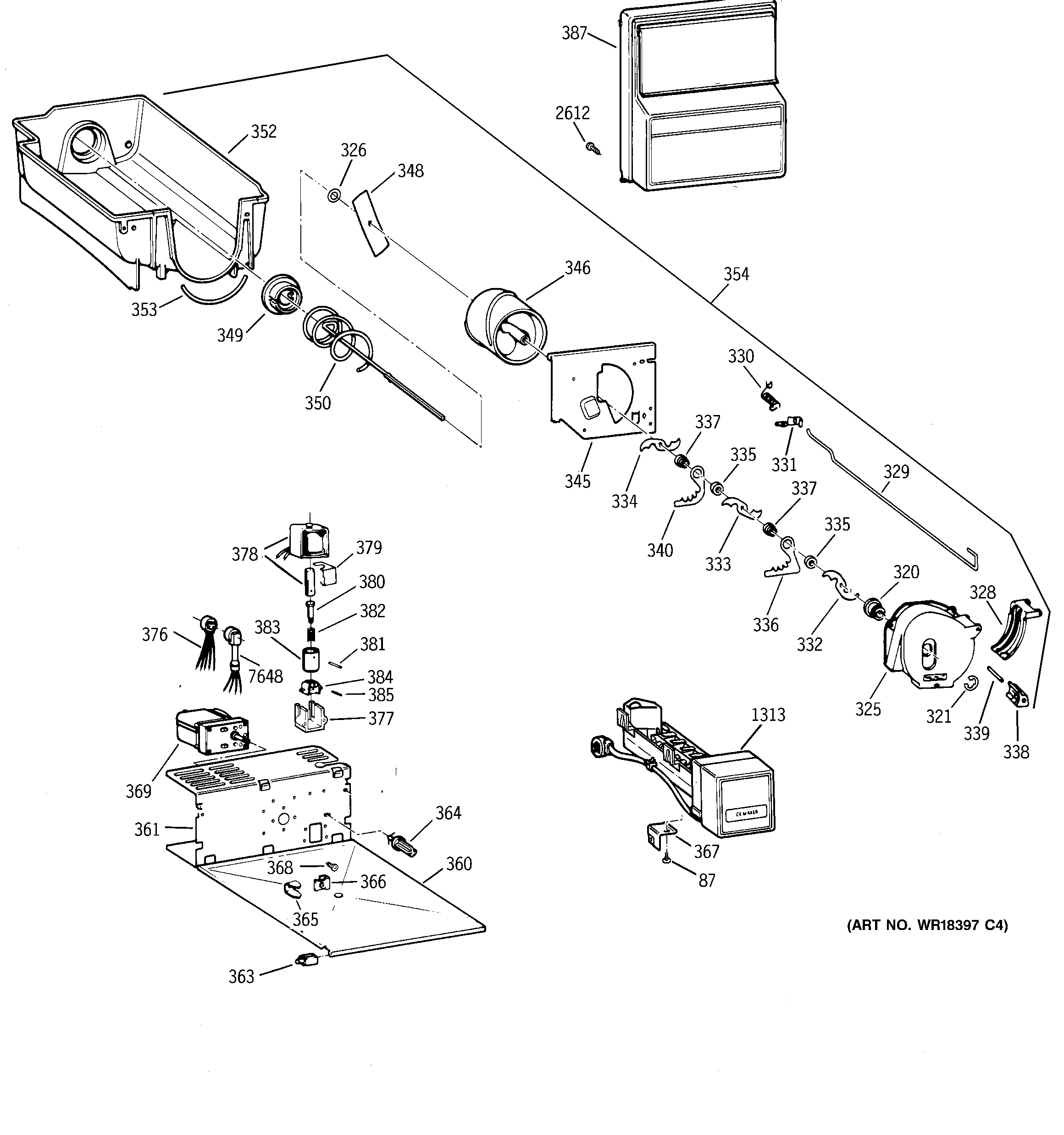 GE ZISB48DCB dispenser diagram