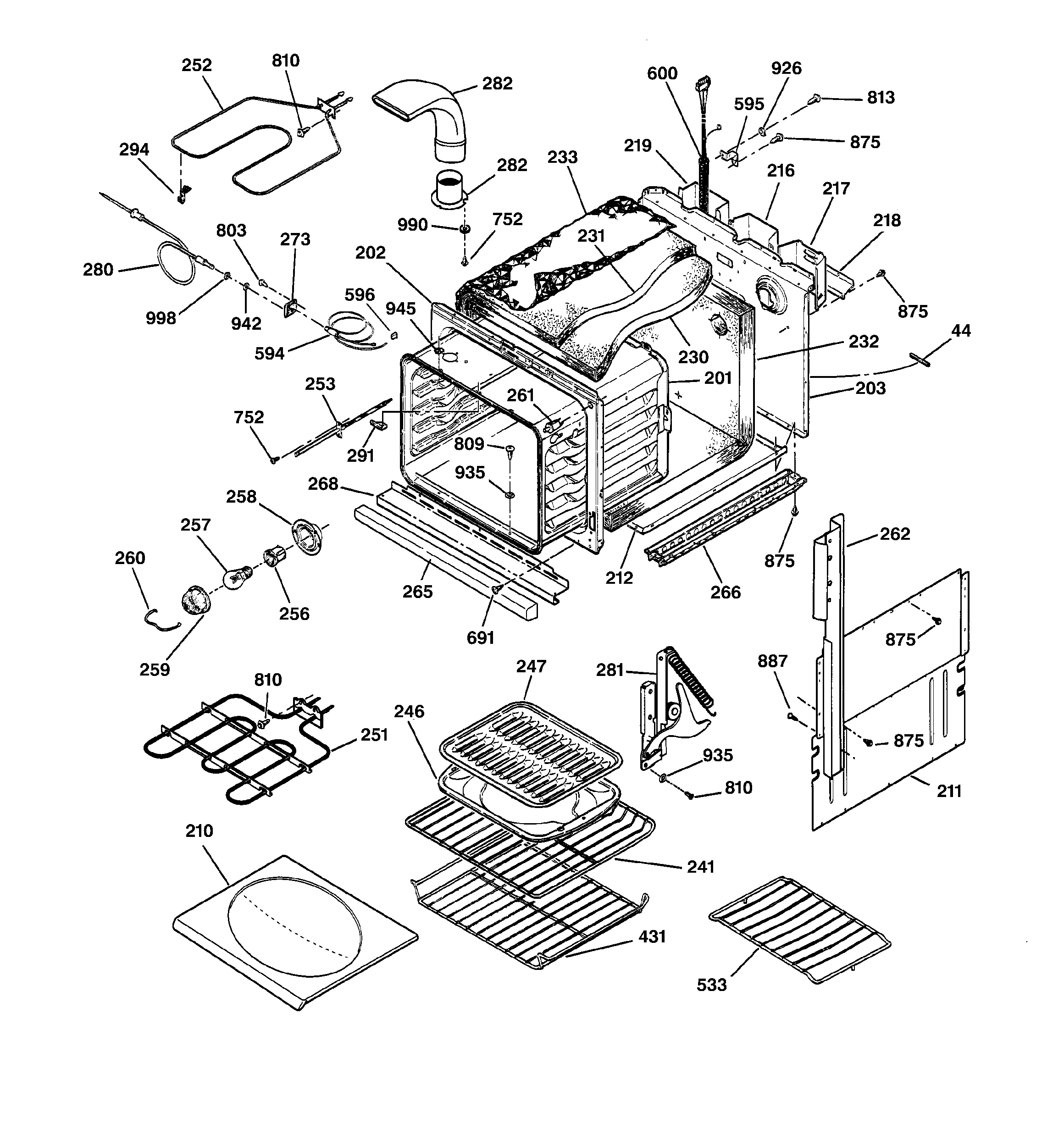 GE JK910BA1BB body parts diagram