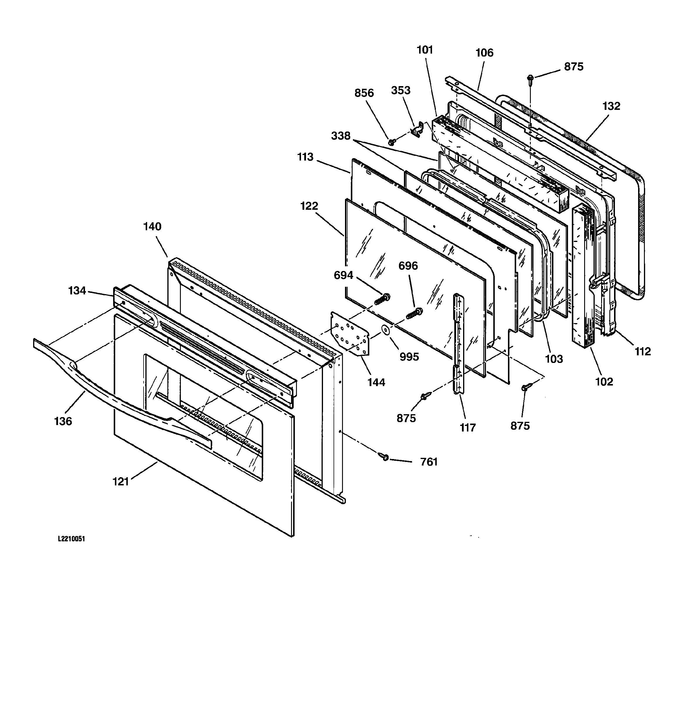 GE JK910BA1BB door diagram